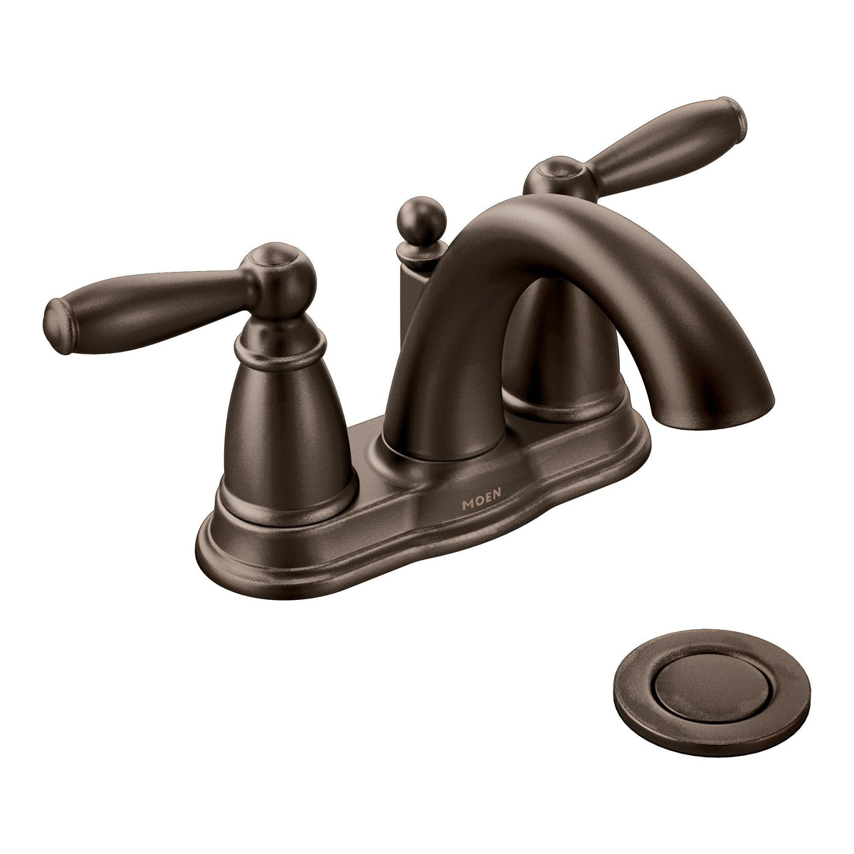Brantford Double Handle Low Arc 4-in Centerset Bathroom Sink Faucet, WaterSense Certified, Oil Rubbed Bronze O1G7 - product image 1