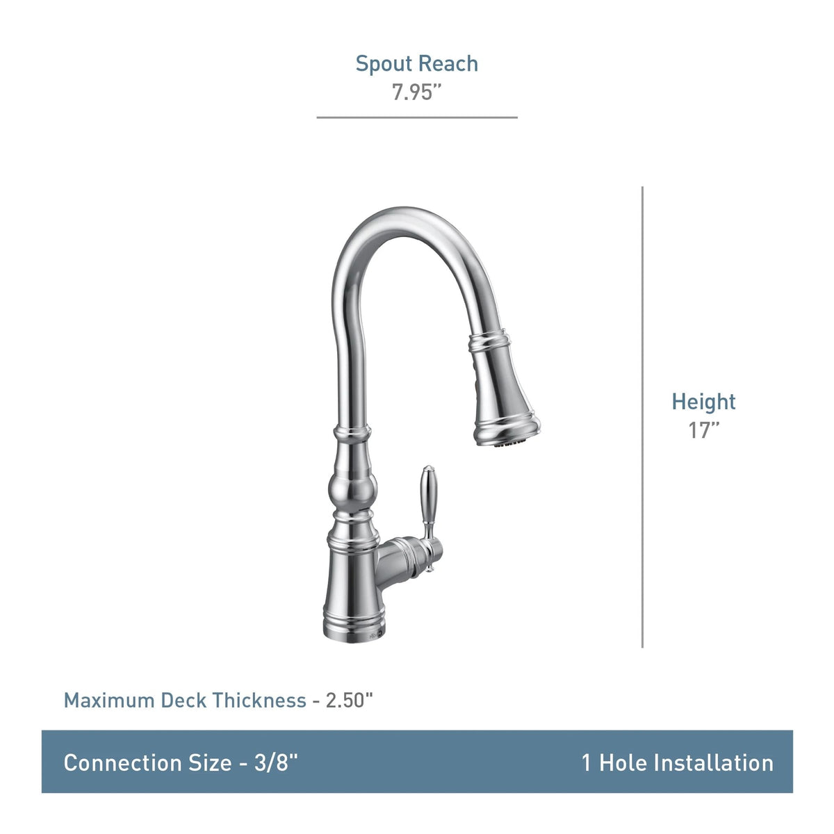 Weymouth Single Handle High Arc Pull Down Sprayer Kitchen Faucet with Power Boost, Brushed Gold U8E0 - product image 3