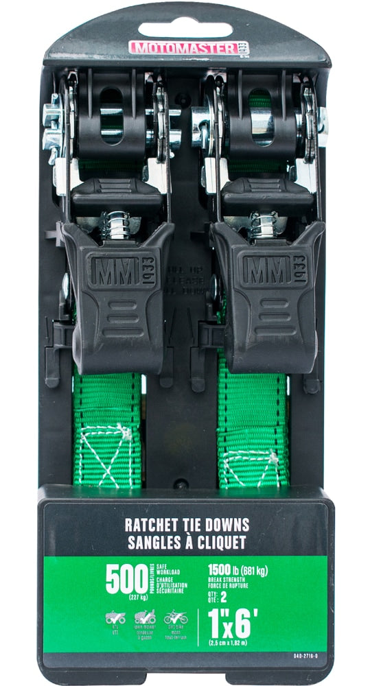 1,500-lb Padded Ratchet Tie Down Straps, Weatherproof, 1-in x 6-ft, 2-pk U5X8 - product image 2