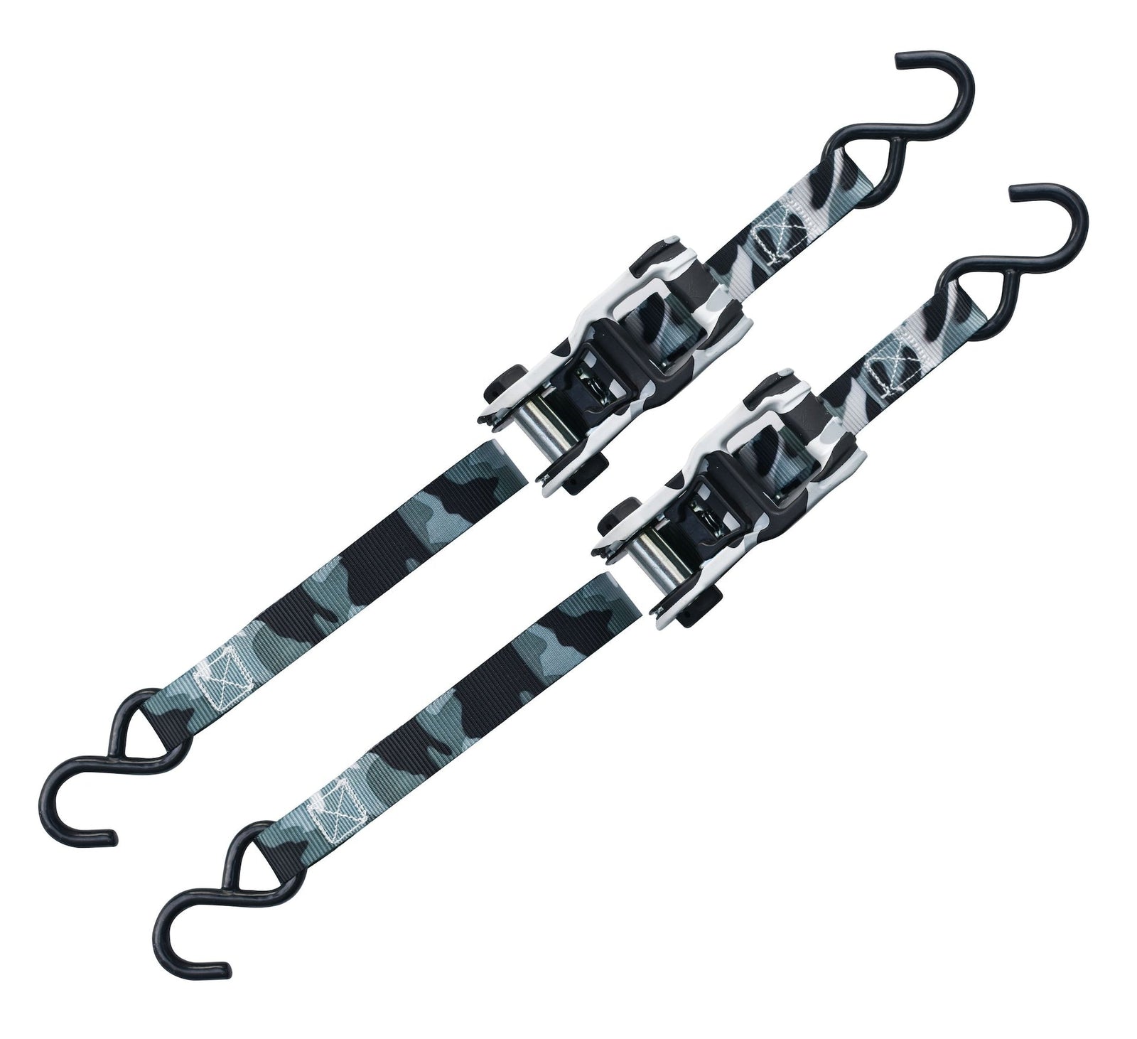 1,500-lb Snow Camo Ratchet Tie Down, 1-in x 10-ft, 2-pk Q1E6 - product image 2