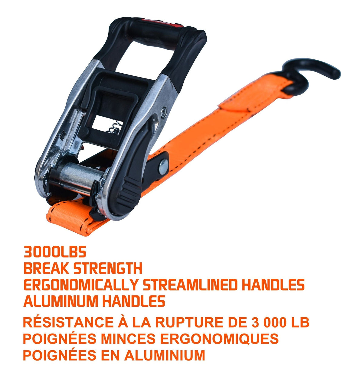3,000-lb Heavy Duty Ratchet Tie Down, with Padded D-Handle, 1.25-in x 14-ft, 4-pk B9Z3 - product image 7