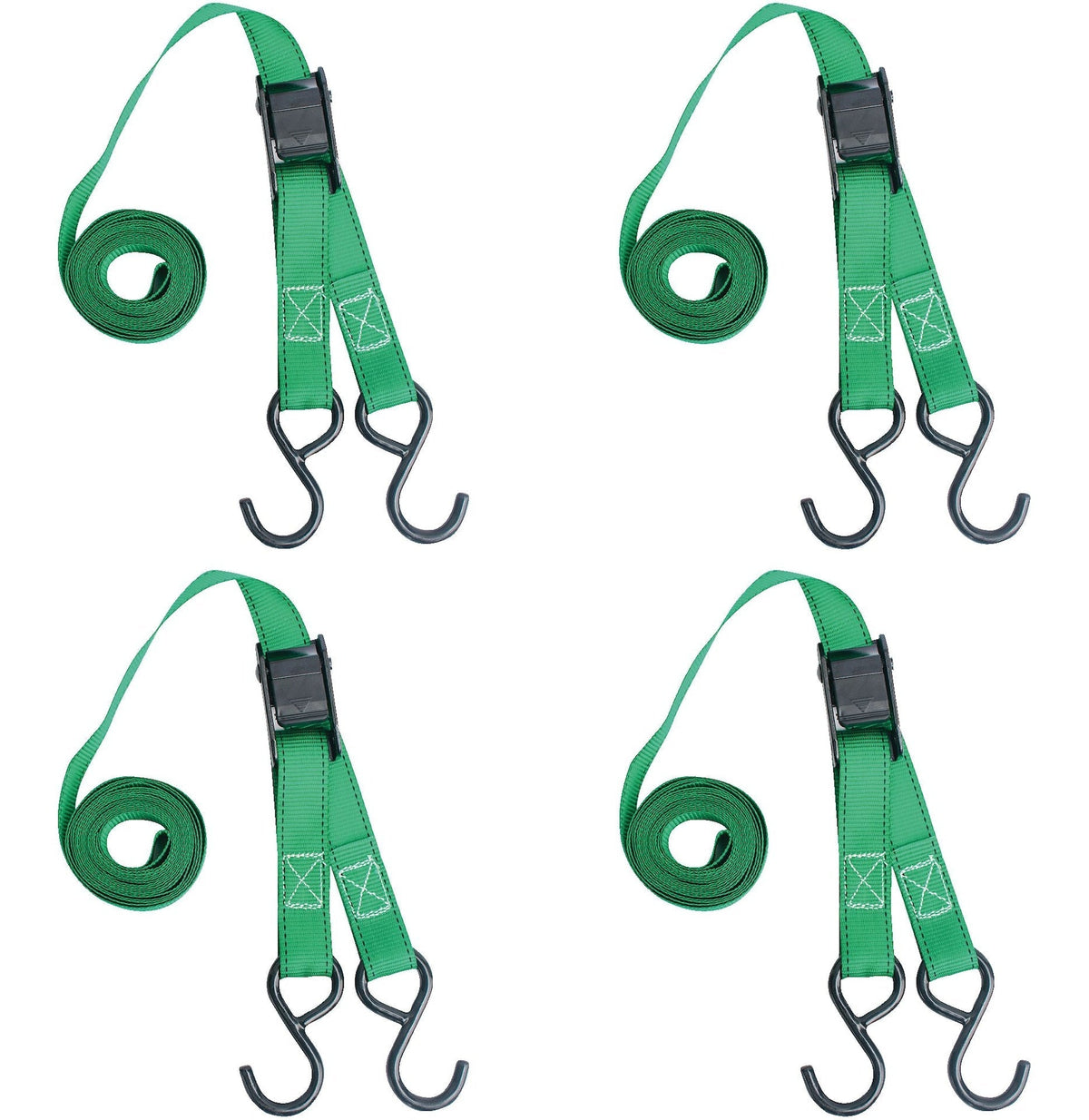 900-lb Cambuckle Tie-Down Straps, Weatherproof, 1-in x 10-ft, 4-pk E9J2 - product image 3
