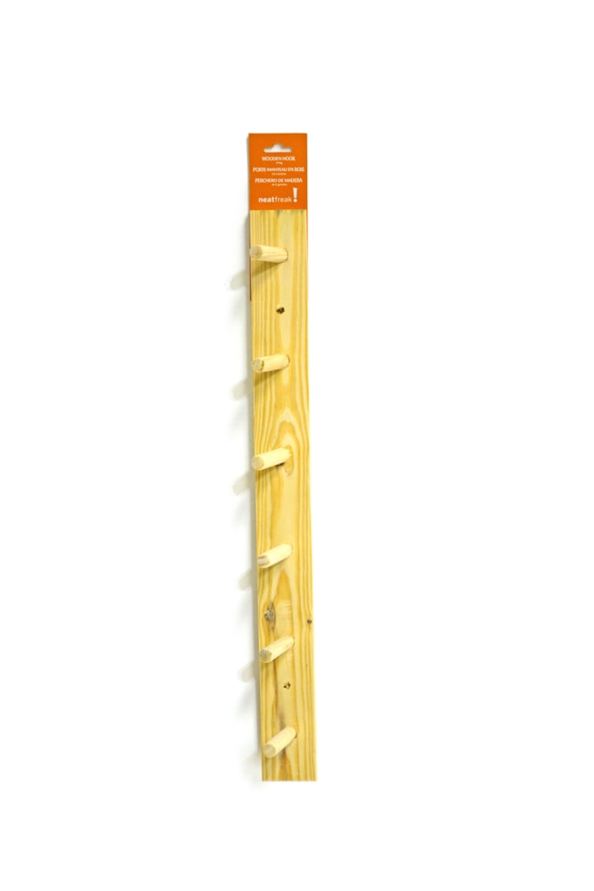 Wooden 6-Peg Hook, Natural, 24-in F5Q7 - product image 1