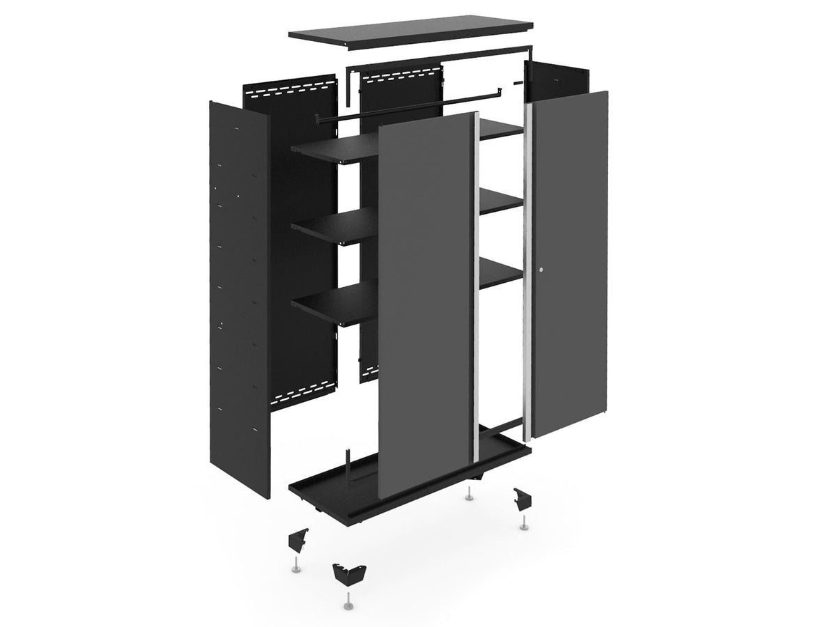 Bold Series Lockable 24-Gauge Steel RTA Storage Locker with 3 Shelves, Grey/Black, 42-in D9G3 - product image 2