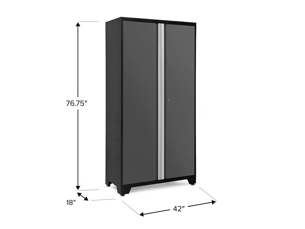 Bold Series Lockable 24-Gauge Steel RTA Storage Locker with 3 Shelves, Grey/Black, 42-in D9G3 - product image 5
