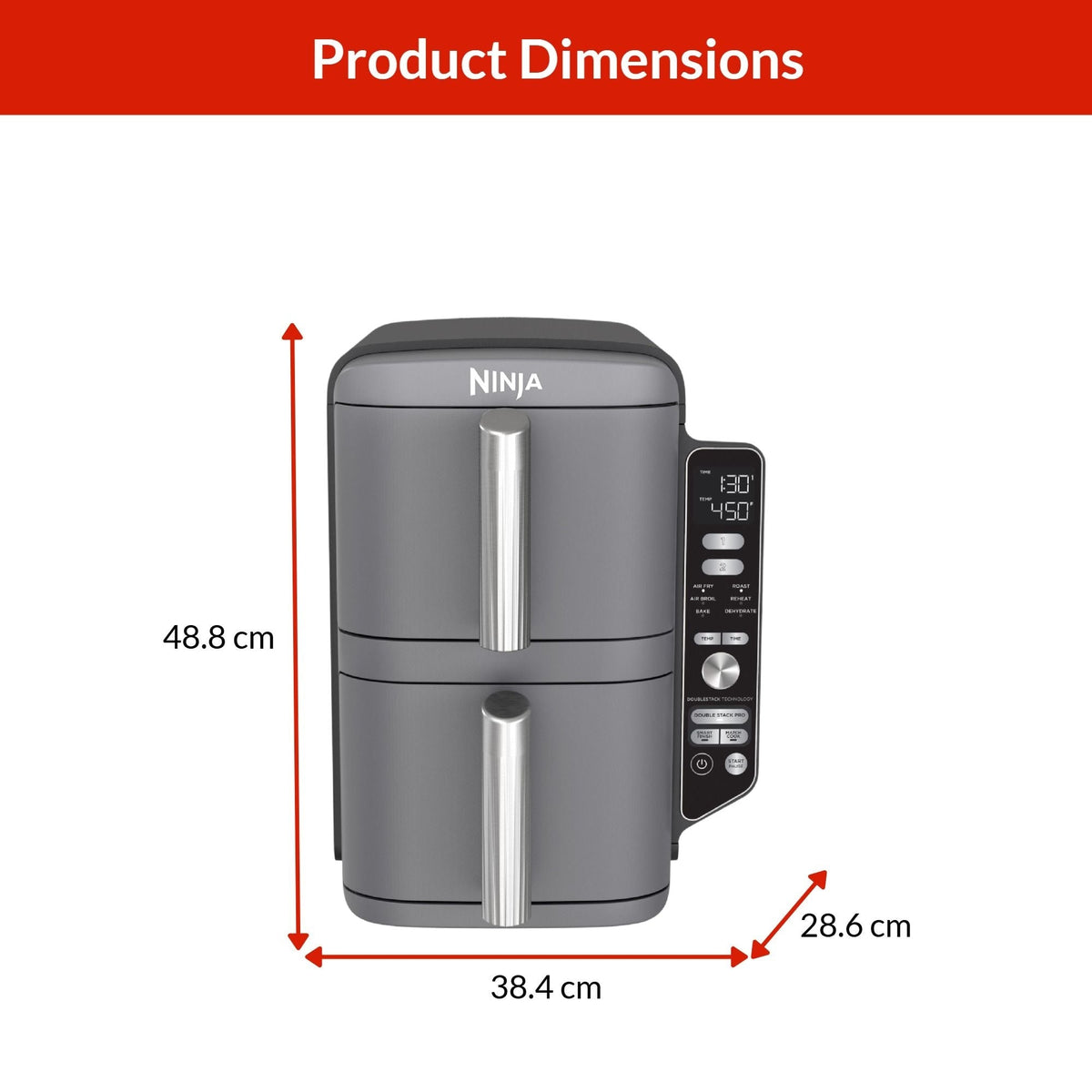 DoubleStack XL Multi-Rack Air Fryer with 2 Baskets & 6 Functions, 10-qt P0Z4 - product image 3