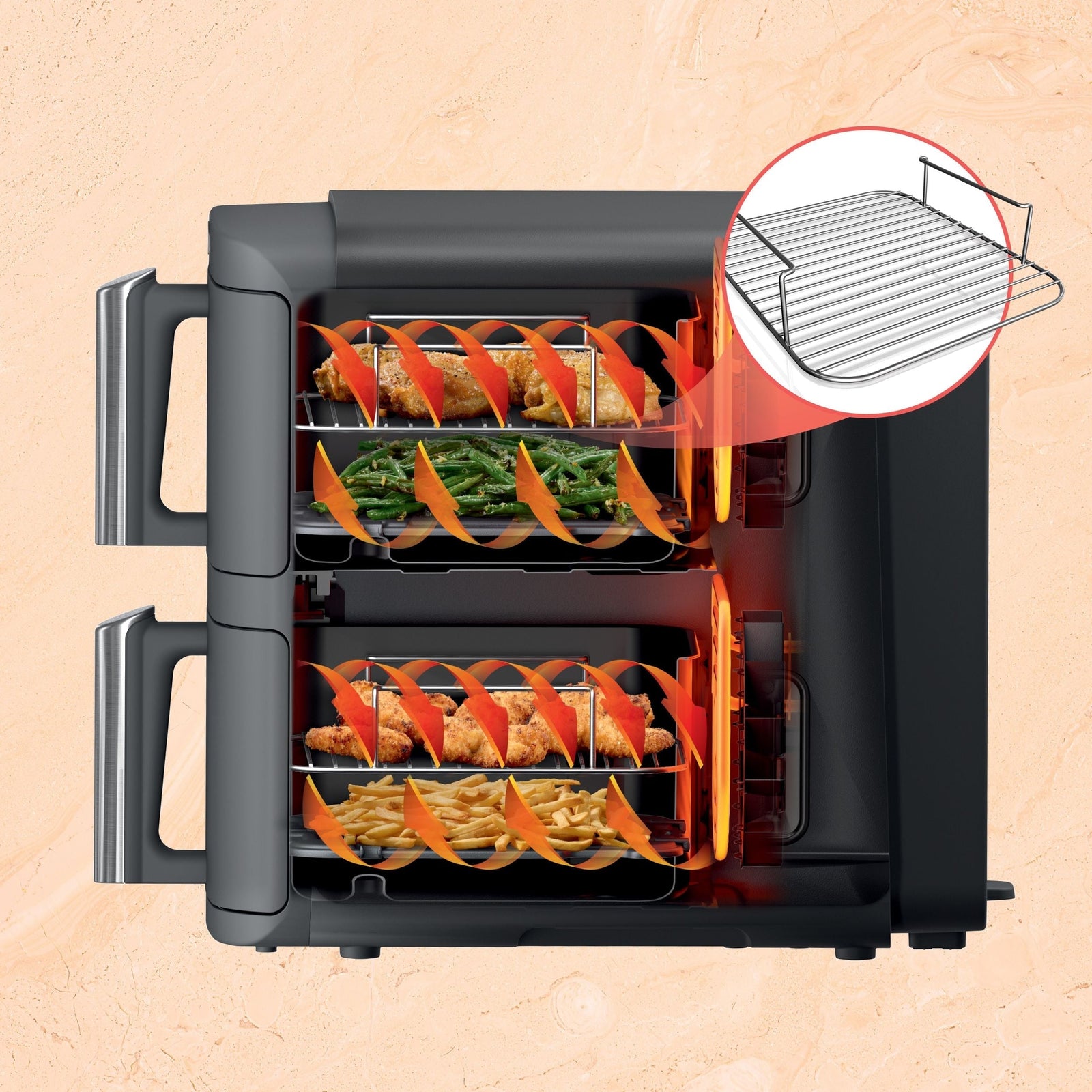 DoubleStack XL Multi-Rack Air Fryer with 2 Baskets & 6 Functions, 10-qt P0Z4 - product image 5