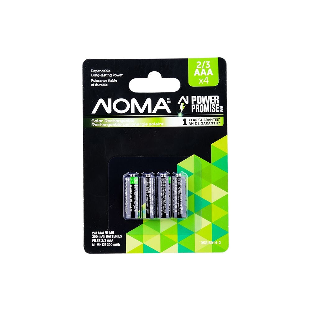 2/3 AAA Ni-MH 200mAh Rechargeable Batteries for Solar Lights, 1.2V, 4-pk M7F8 - product image 2