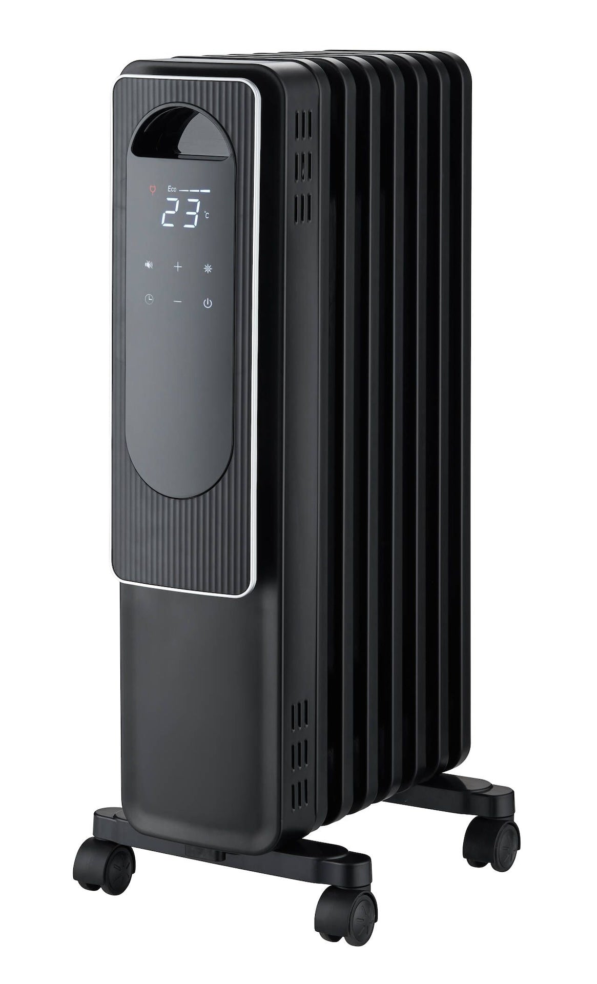 Digital Electric Oil-Filled Radiator Heater with Remote Control, 1500W, Black F9Q2 - product image 1
