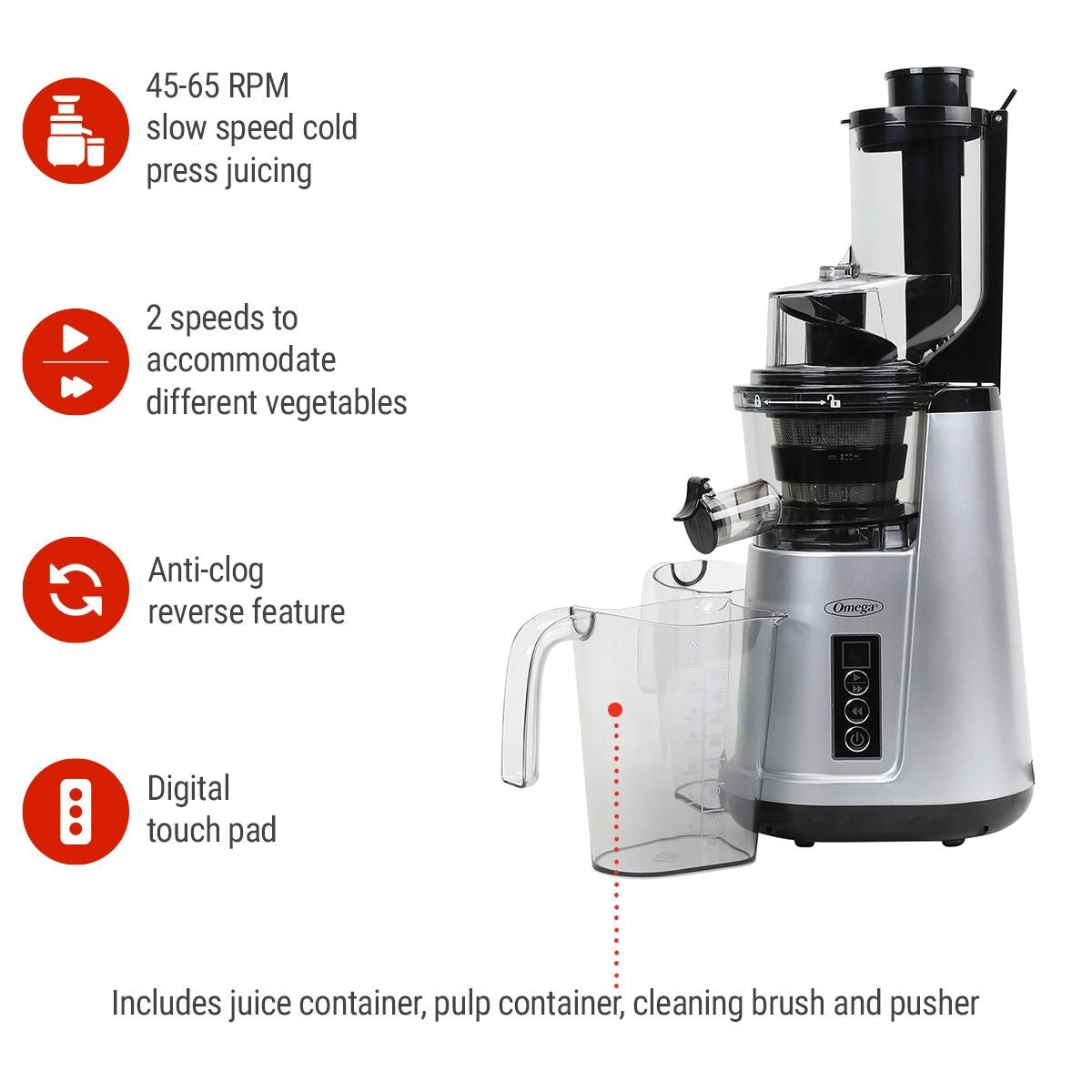 Wide Mouth Cold Press Slow Juicer with Anti-Clog A4F9 - product image 4