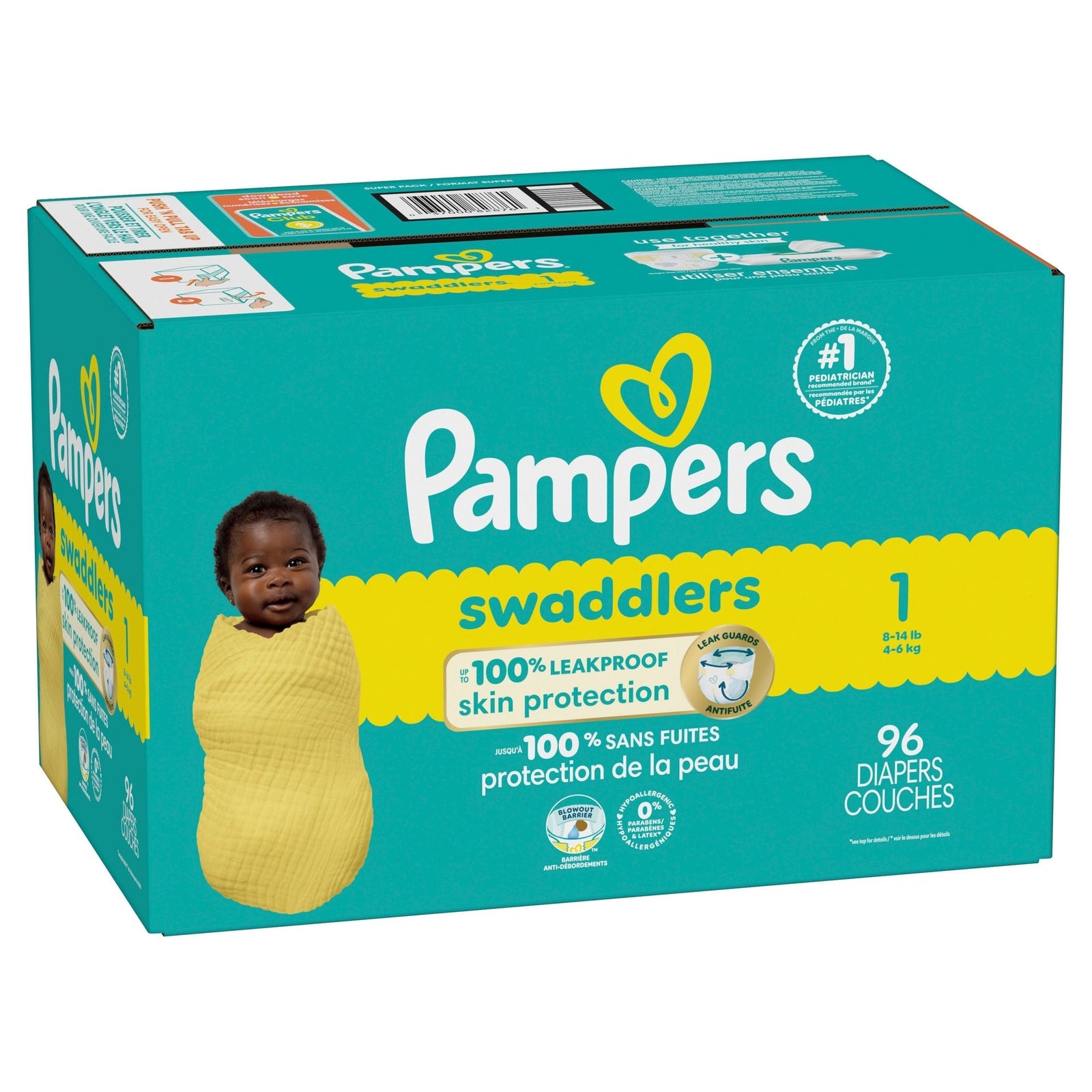 Swaddler Size 1 Leak-Free Baby Diapers, 96-pc Q2B0 - product image 1