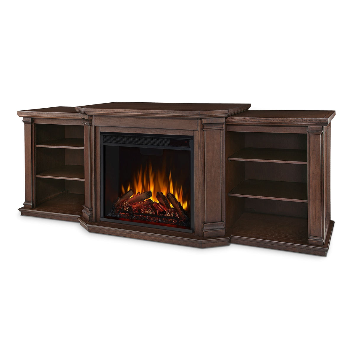 Flame Valmont Media Indoor Electric Fireplace TV Stand, 74-in, 1500W, Includes Remote Control & Firebox, Chestnut Oak L3Y5 - product image 1