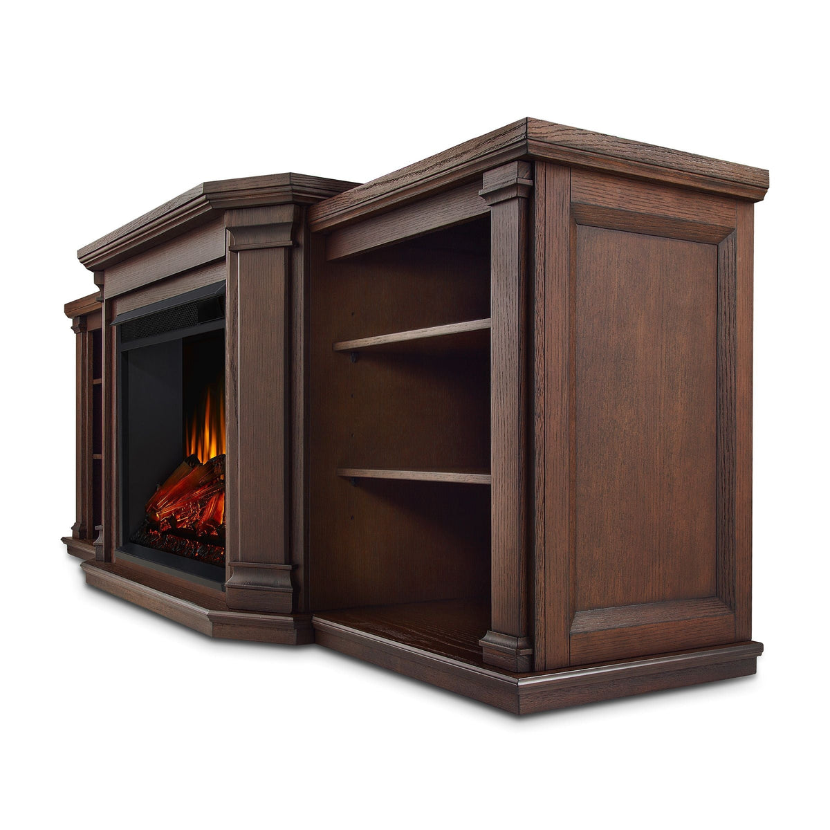 Flame Valmont Media Indoor Electric Fireplace TV Stand, 74-in, 1500W, Includes Remote Control & Firebox, Chestnut Oak I1X4 - product image 2