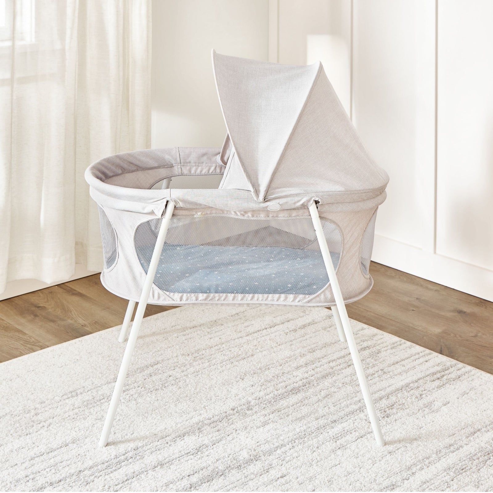 Baby Basics Infant Bassinet with Canopy, Grey G1Z8 - product image 1