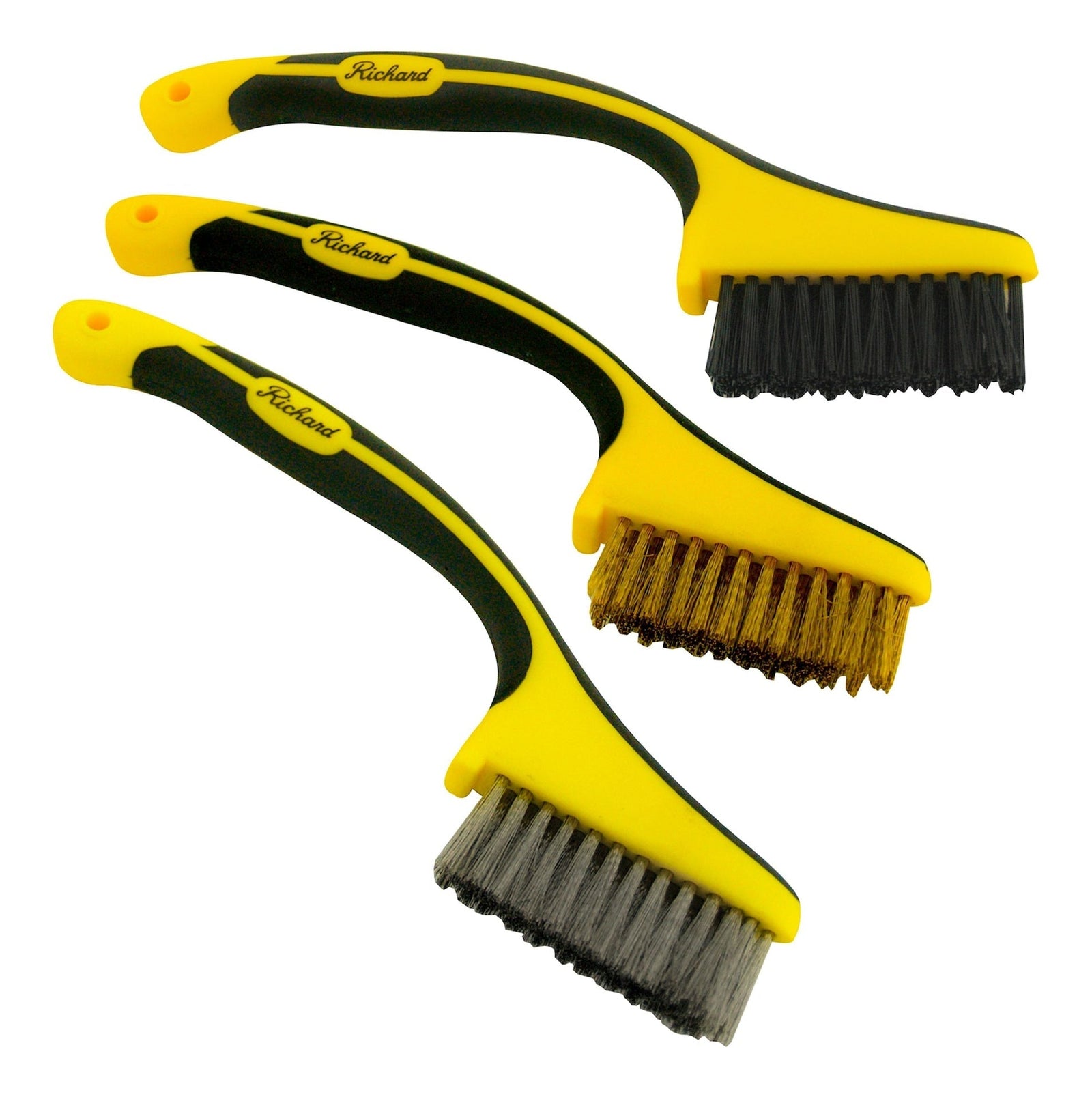 Multi-Surface Mini Metal Wire Bristle Brush Set, Removes Paint/Dirt/Rust, 3-pc A3Z7 - product image 1