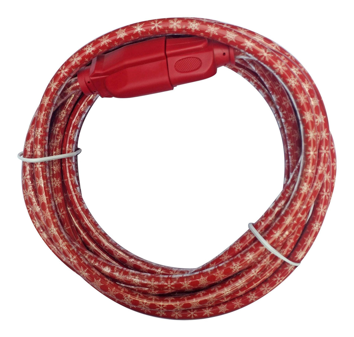 16/3 Outdoor Snowflake Extension Cord with Grounded Outlet, Red/White, 7.5-m A0T3 - product image 1
