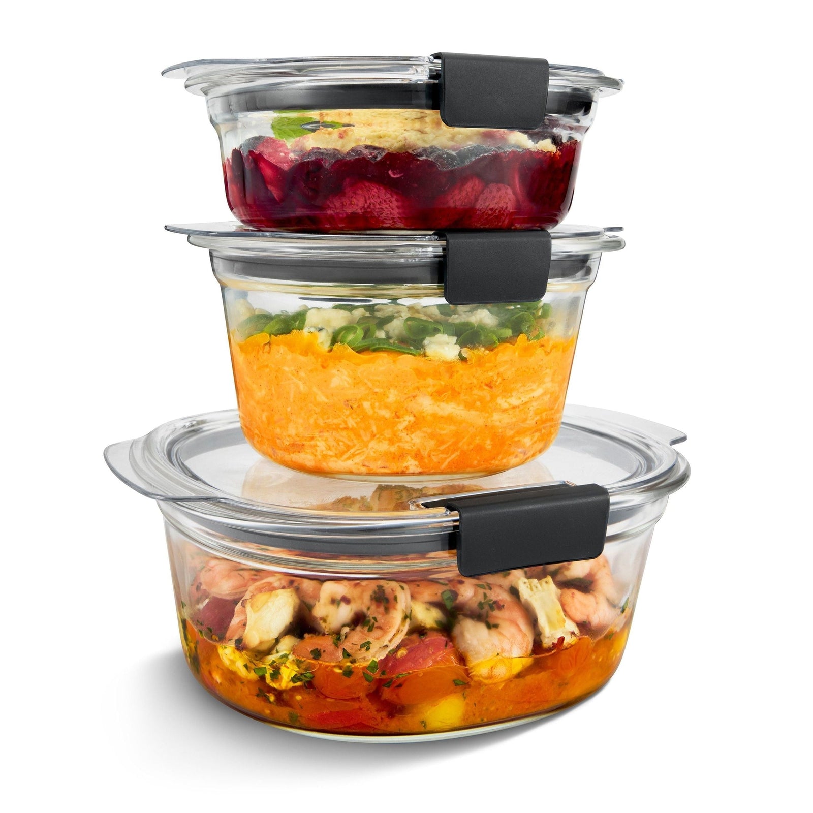 Brilliance Stainshield Glass Round Food Storage Container Set, 6-pc S4O5 - product image 1