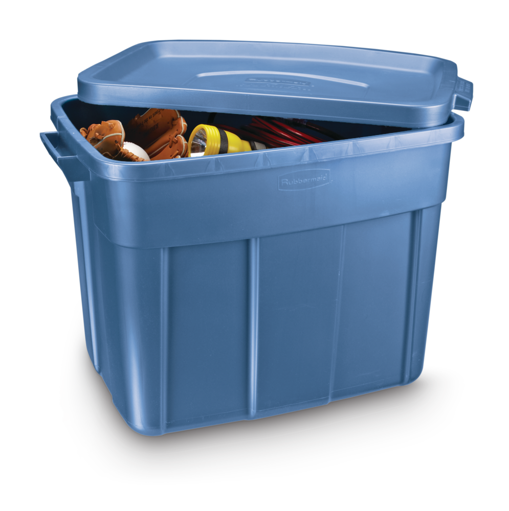 Roughneck Stackable Storage Box with Lid, 68-L, Blue C7A9 - product image 2
