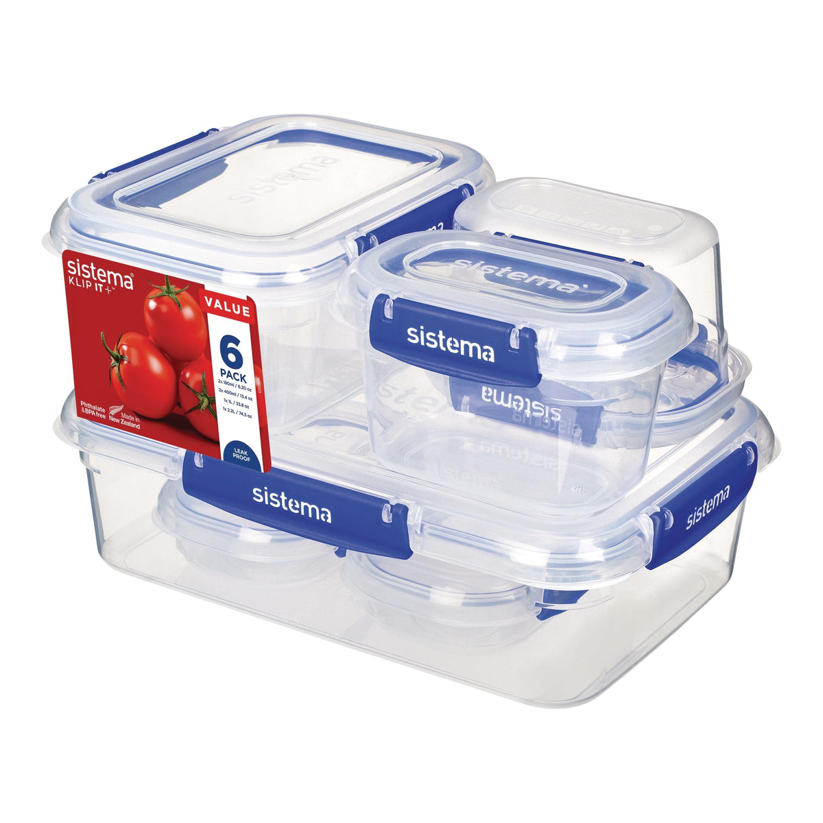 Airtight Rectangular Food Storage Container Starter Set with Leakproof Seal, 12-pc Y5H6 - product image 1