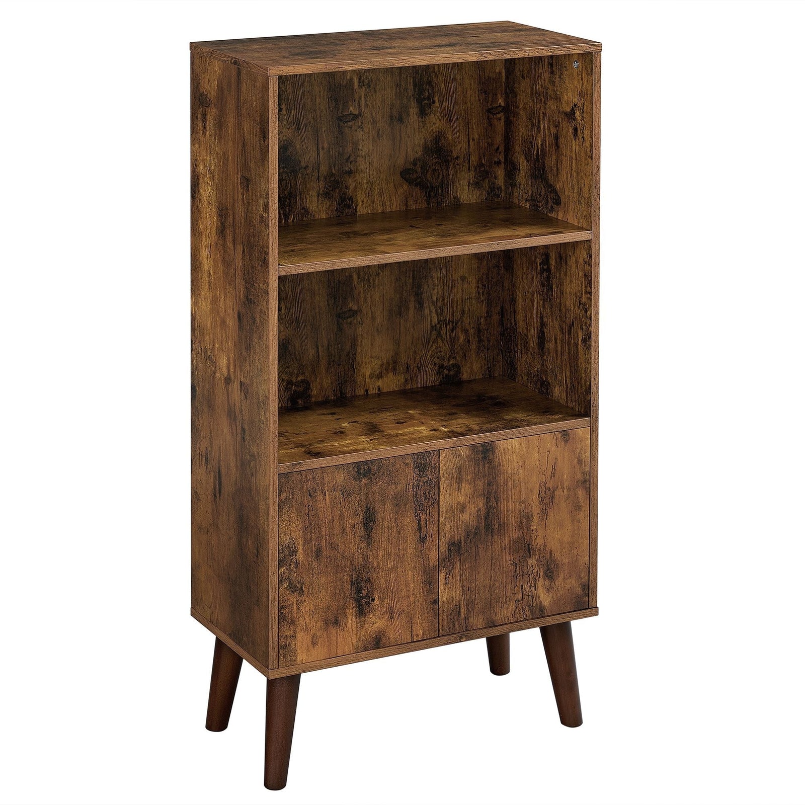 Home 3-Tier Rustic Brown Retro Cabinet with Steel Frame S2Z9 - product image 1
