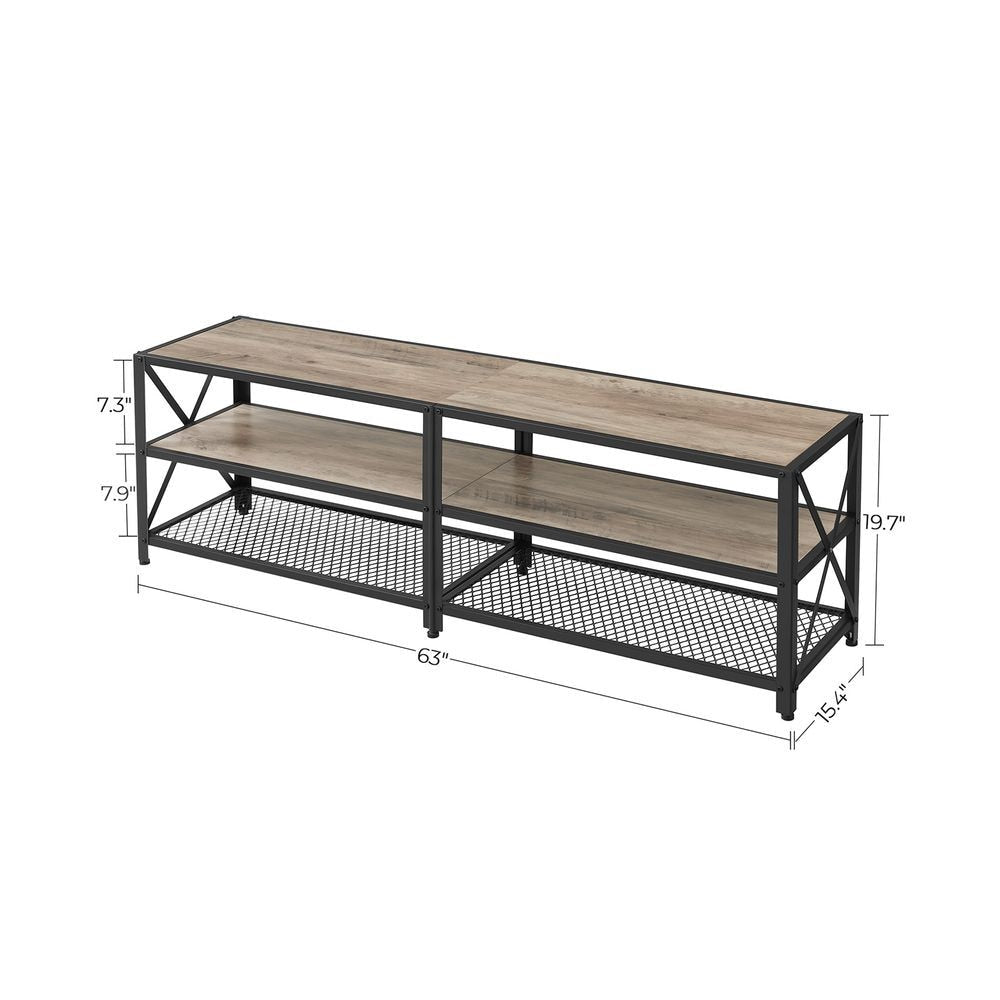 Home 70-in 3-Tier Industrial Greige/Black TV Stand A1R9 - product image 3