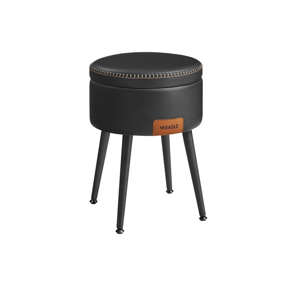 Home Ink Black Storage Stool with Footrest A9D2 - product image 1