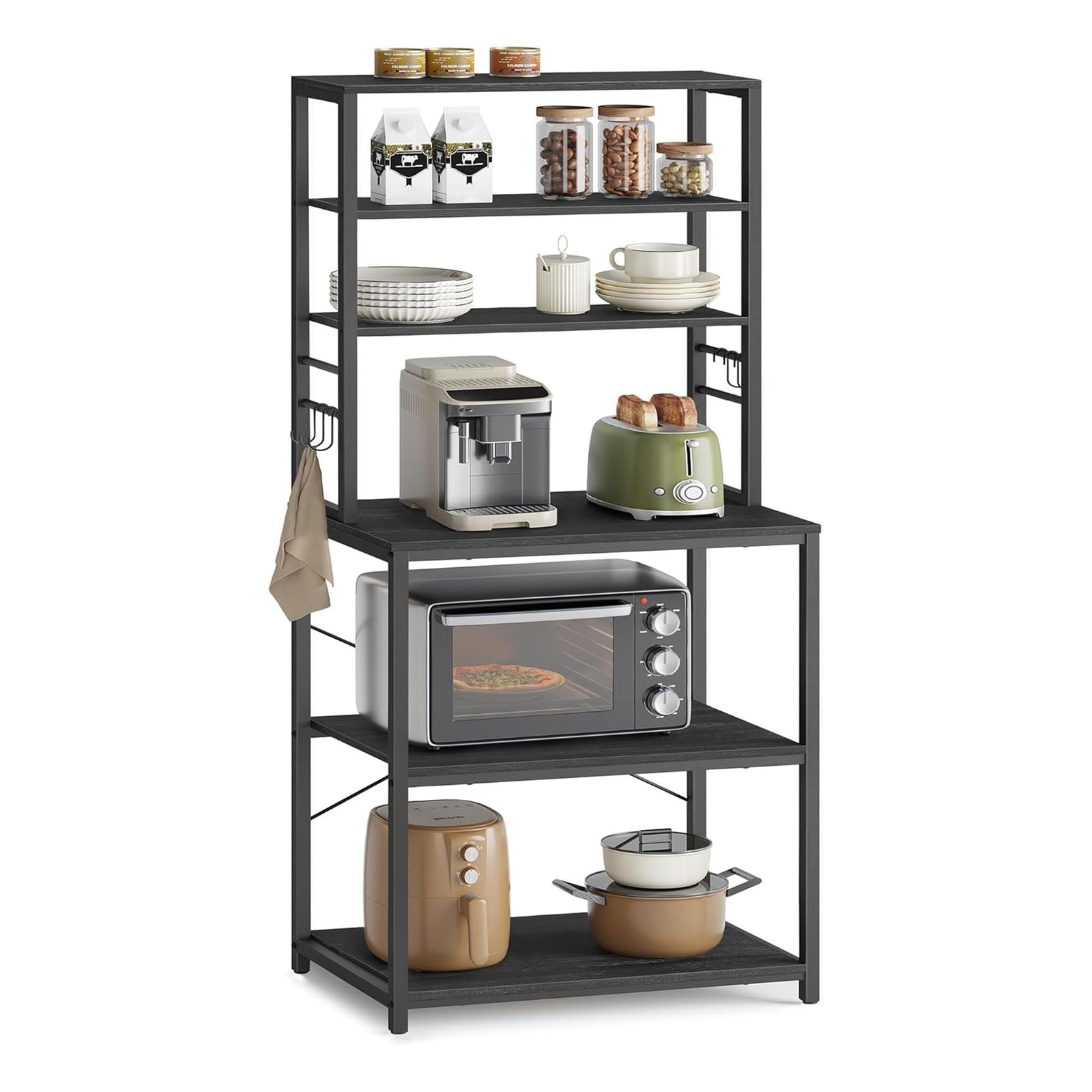 Home Oak/White Baker's Rack with Charging Station T0K9 - product image 1
