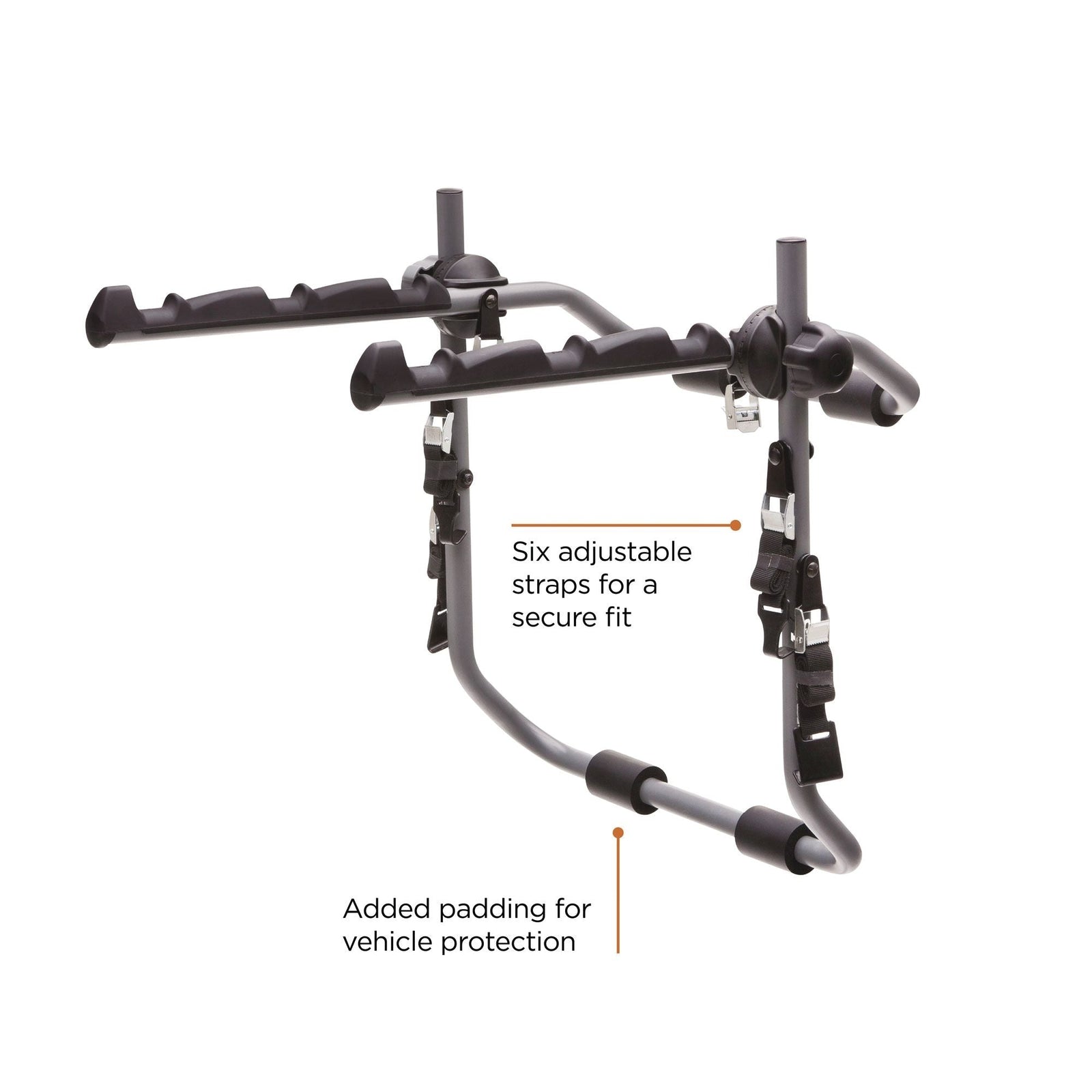 SR3162 Back-Up 3-Bike Trunk Mount Bike Rack with 6 Adjustable Straps, Granite Grey I3O6 - product image 7