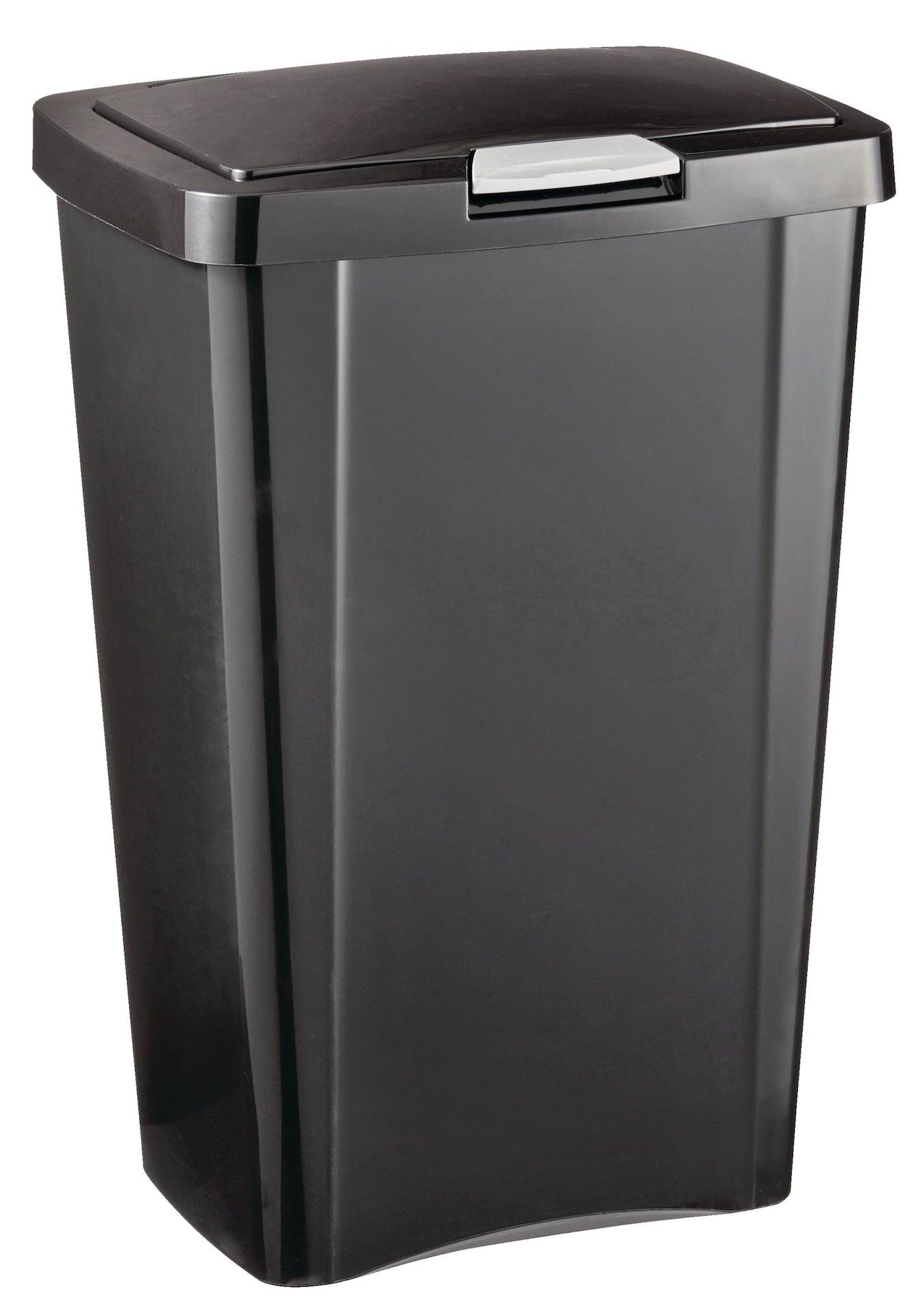 Plastic Rectangular Springloaded Touch Top Garbage Can, Black, 49-L N4I6 - product image 2