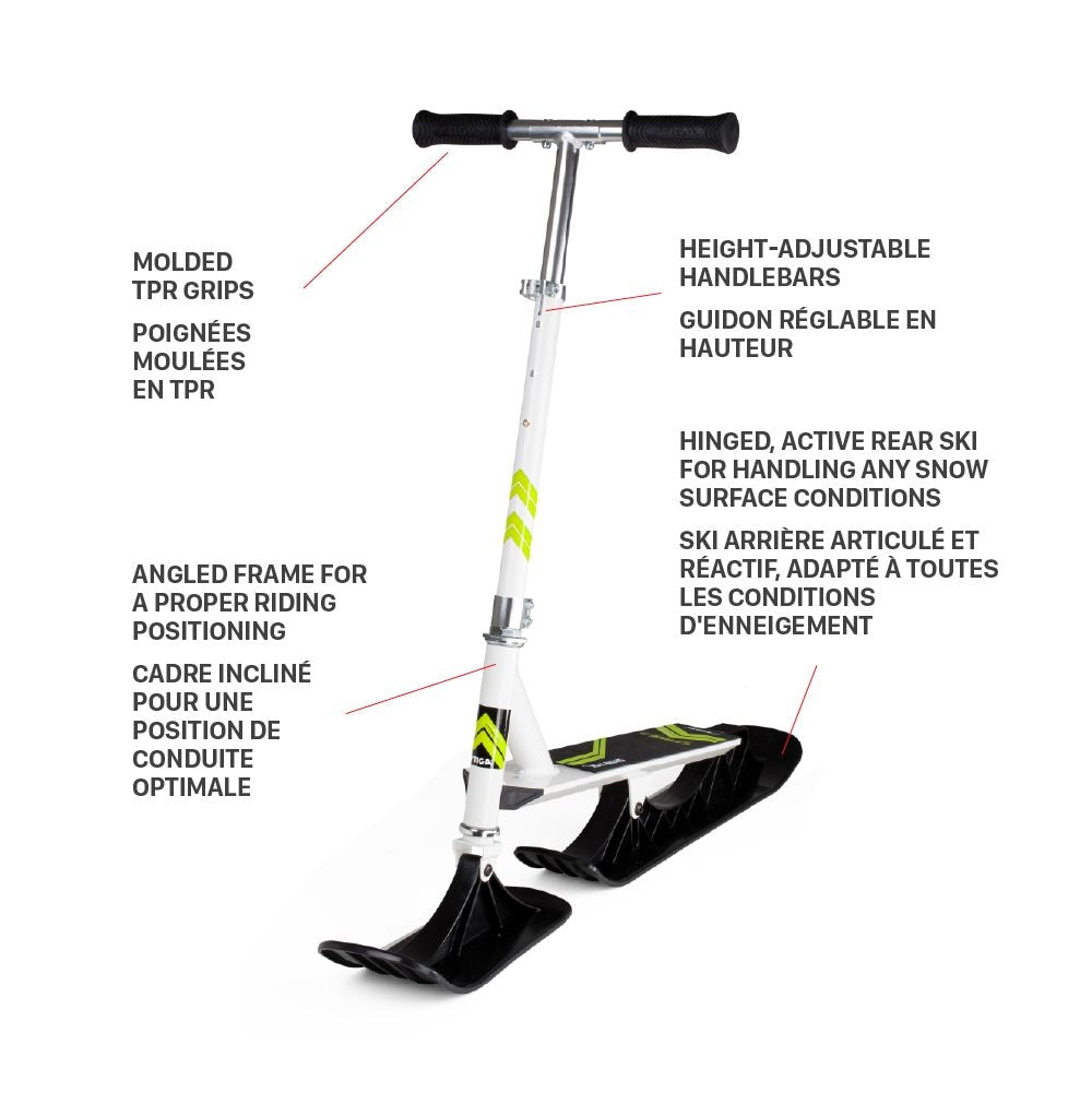 Snow Kick Free Kids' Winter Snow Ski Scooter with Height Adjustable Handle, Ages 7+ Y0F6 - product image 6