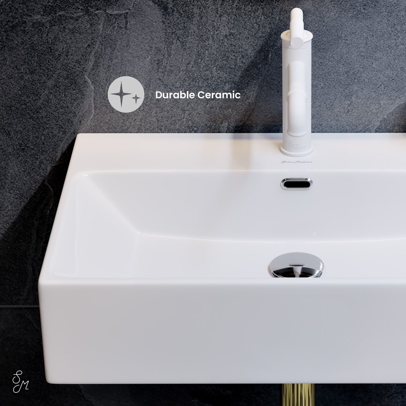 Claire Rectangle Wall-Mount Bathroom Sink, 24-in H2E7 - product image 4