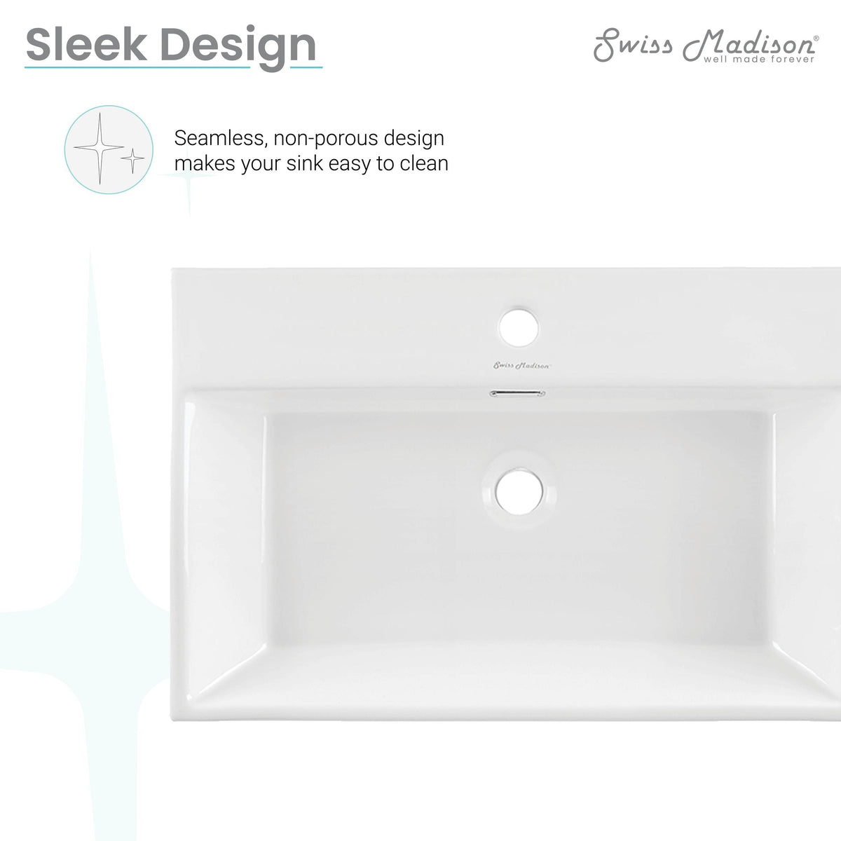 Claire Rectangle Wall-Mount Bathroom Sink, 24-in H2E7 - product image 5