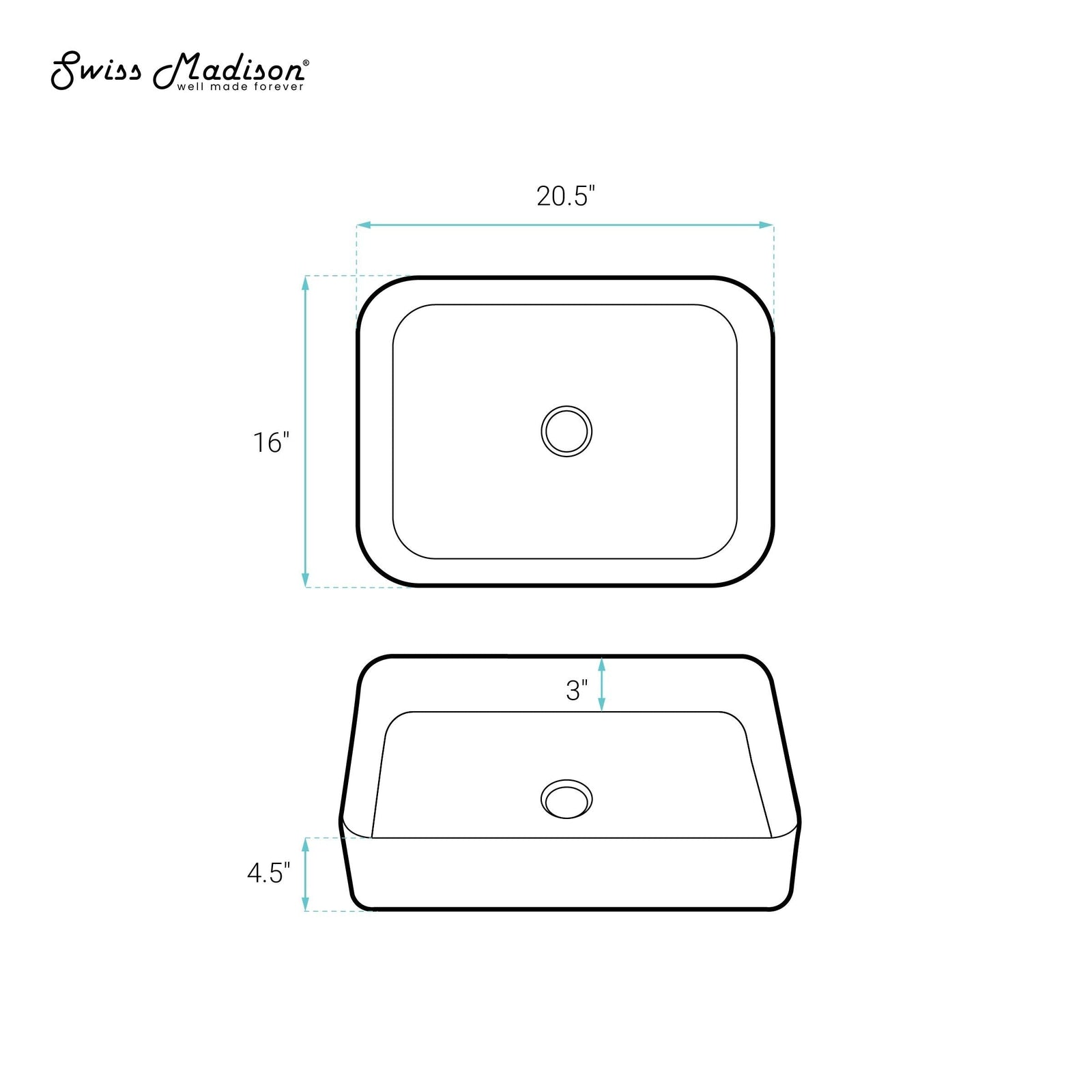 Concorde Rectangle Ceramic Vessel Sink, Matte Black L2Z1 - product image 6