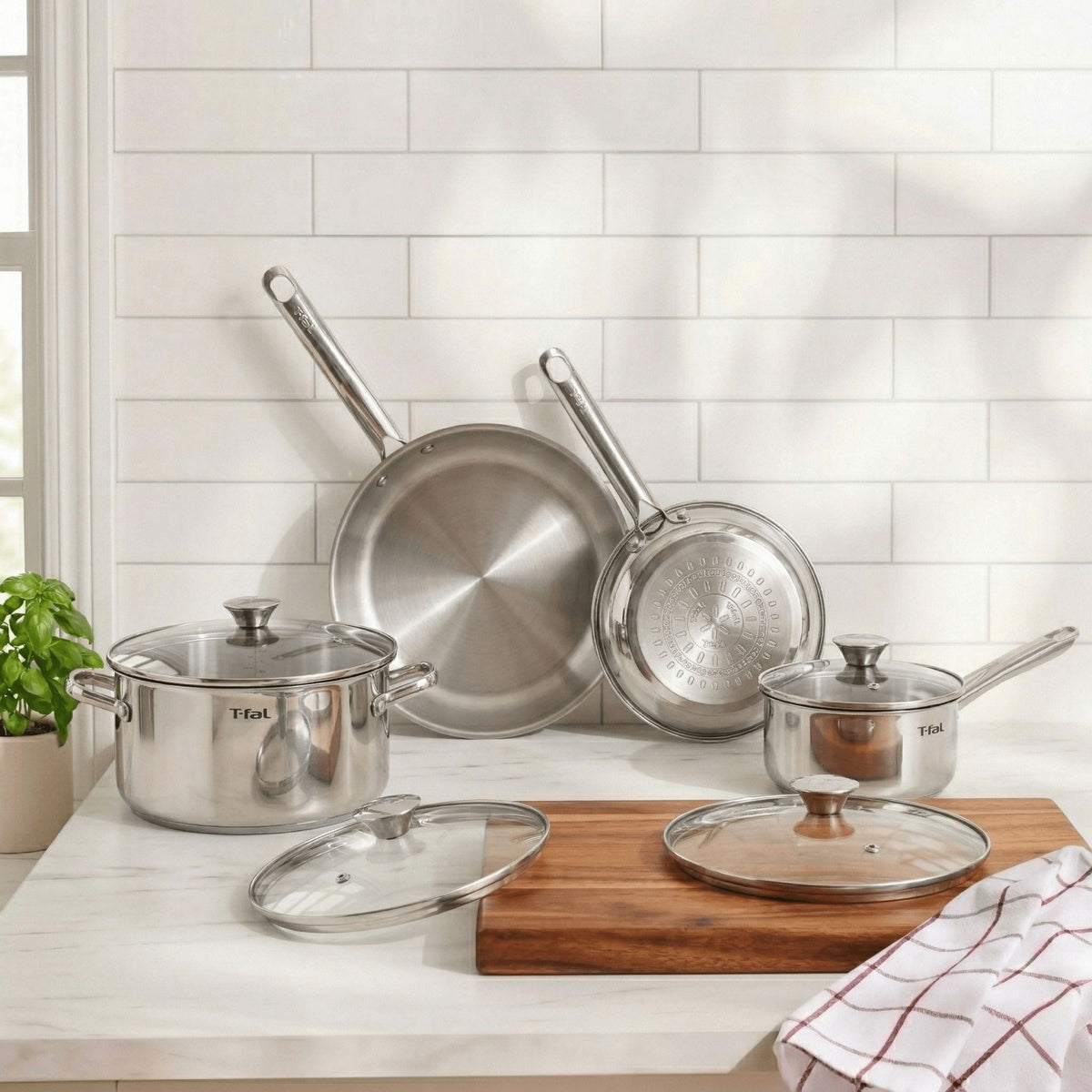 Viva Stainless Steel Cookware Set, Dishwasher & Oven Safe, Pots and Pans Set, 10-pc Z0Y7 - product image 3