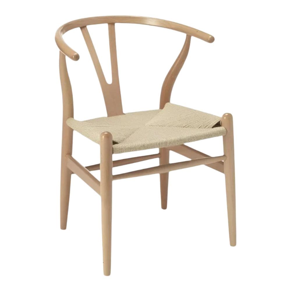 Me Home Wishbone Wood Dining Chair with Woven Seat, Natural N7Z4 - product image 1