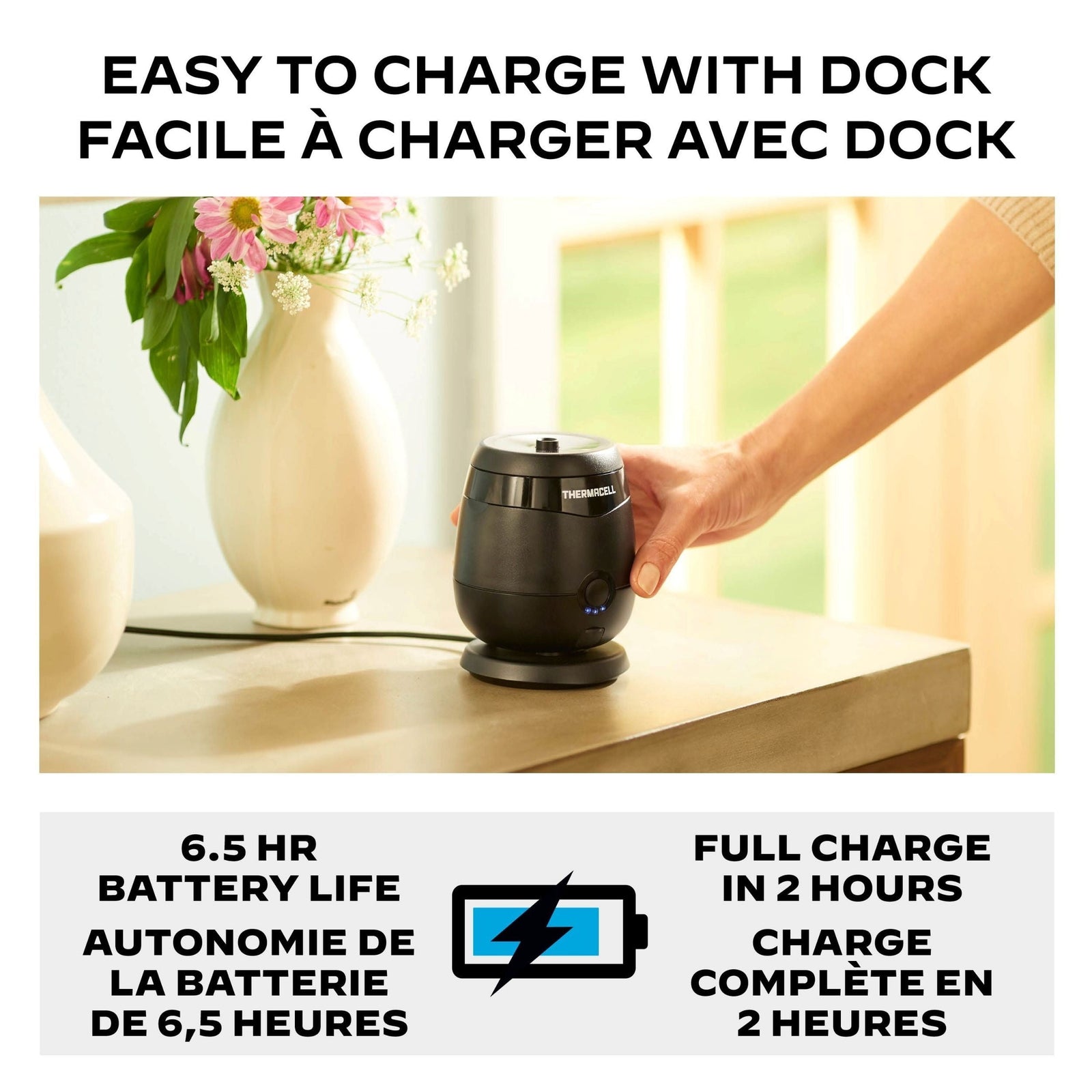 E-ZoneGuard Patio+ Rechargeable Mosquito Repeller with 36-Hr Refill and 6.5-Hr Battery K0I0 - product image 5