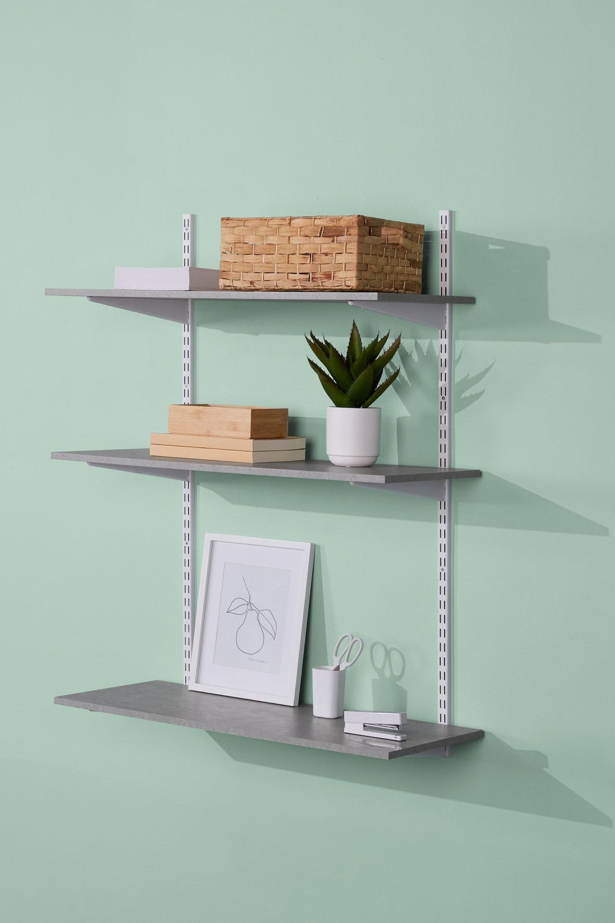 type A Floating Wall Shelf Board, Grey Concrete, 16 x 35-in E4U2 - product image 2
