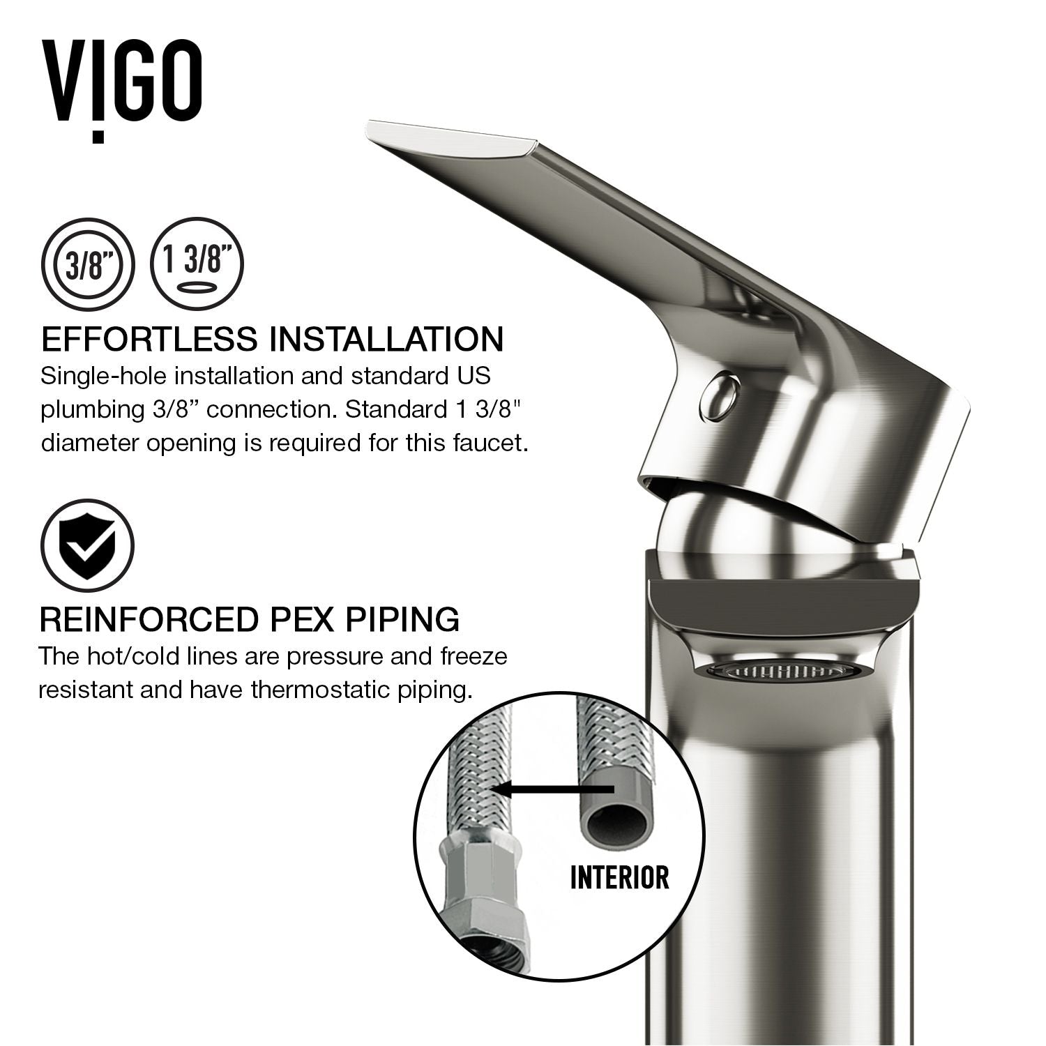 Davidson Single Handle Single Hole Bathroom Sink Faucet, WaterSense Certified, Brushed Nickel D6J1 - product image 8