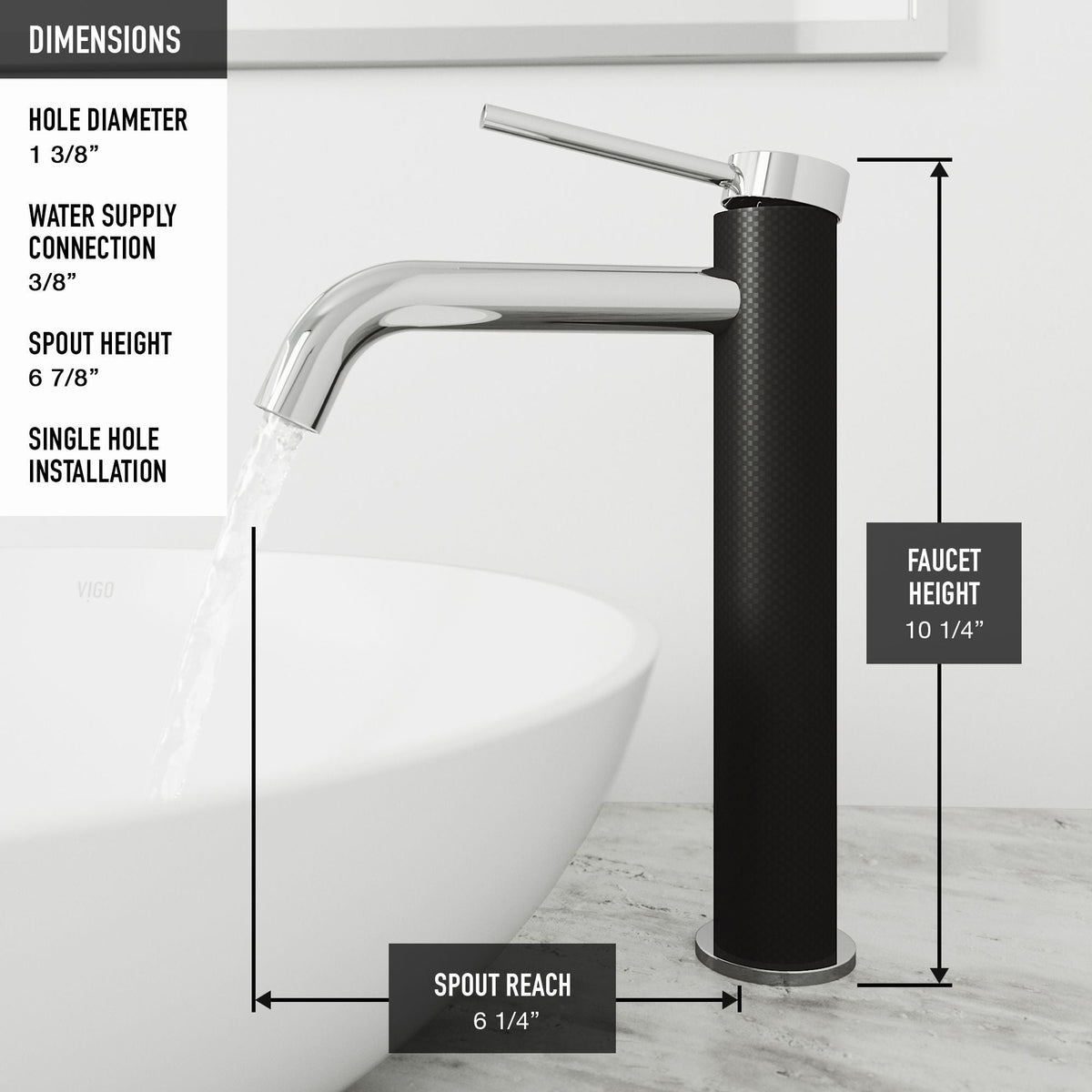 Giralda Gothic ConcretoStone Grey Bathroom Sink/Basin Set with Lexington Faucet and Oval Composite Vessel Y2D1 - product image 5