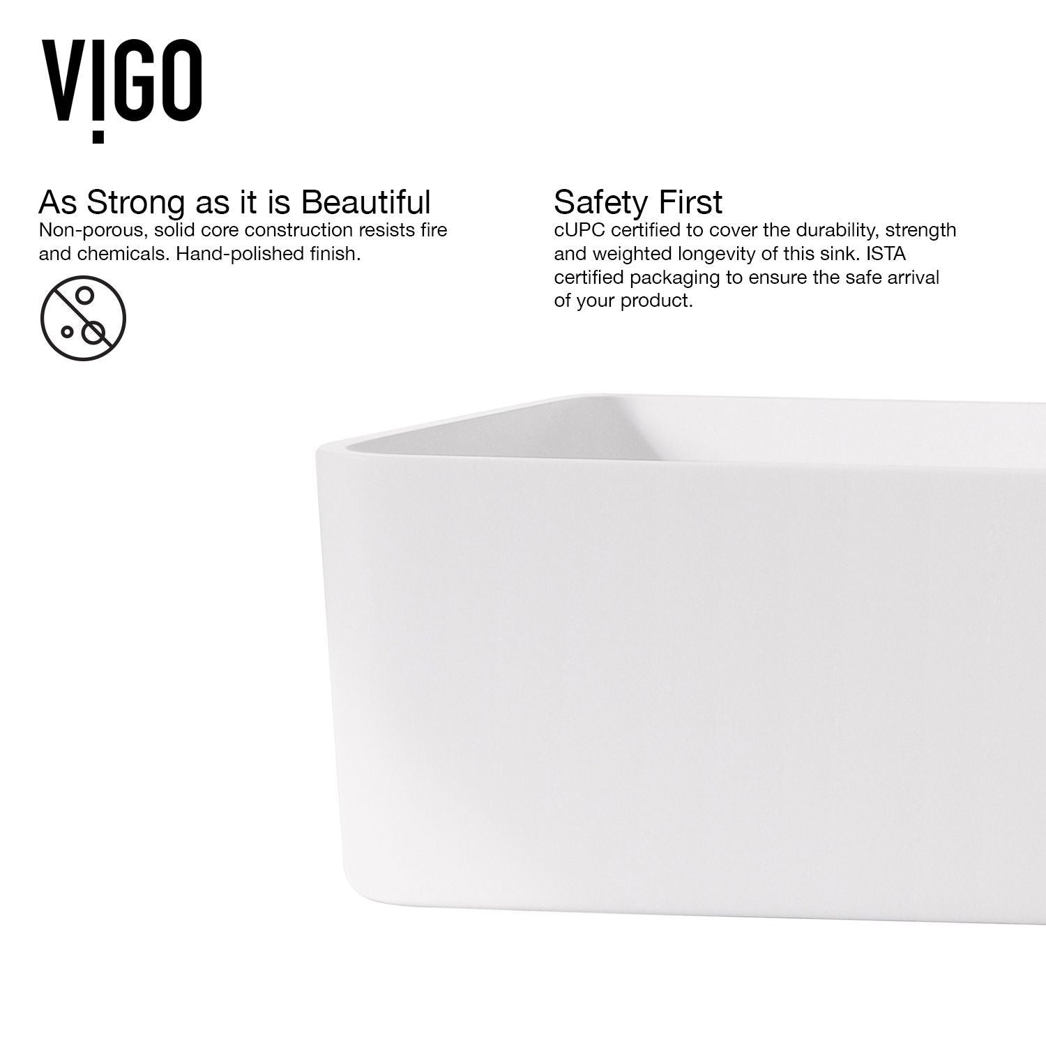 Jasmine MatteStone White Bathroom Sink/Basin Set with Olus Wall Mount Faucet and Rectangular Composite Vessel R2W2 - product image 4