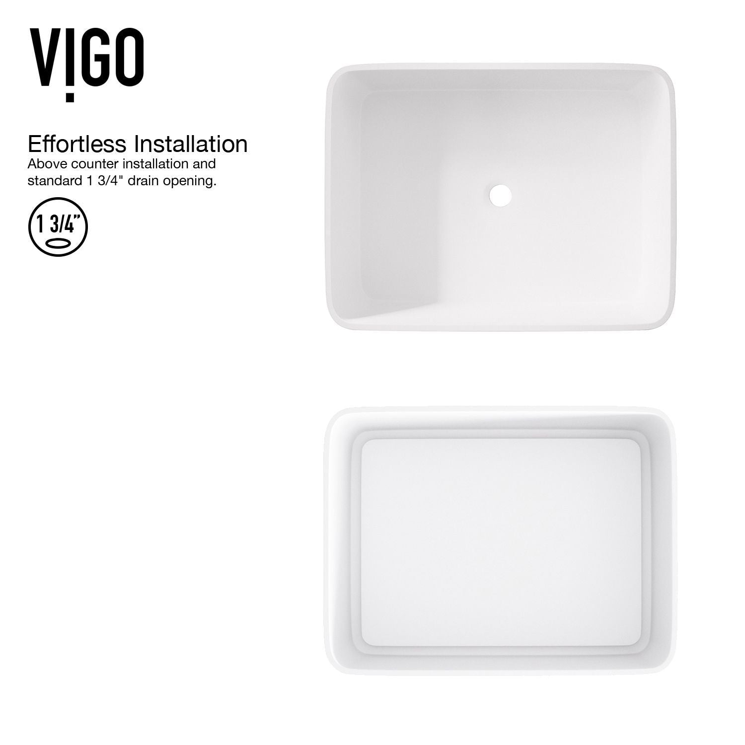 Jasmine MatteStone White Bathroom Sink/Basin Set with Olus Wall Mount Faucet and Rectangular Composite Vessel R2W2 - product image 6