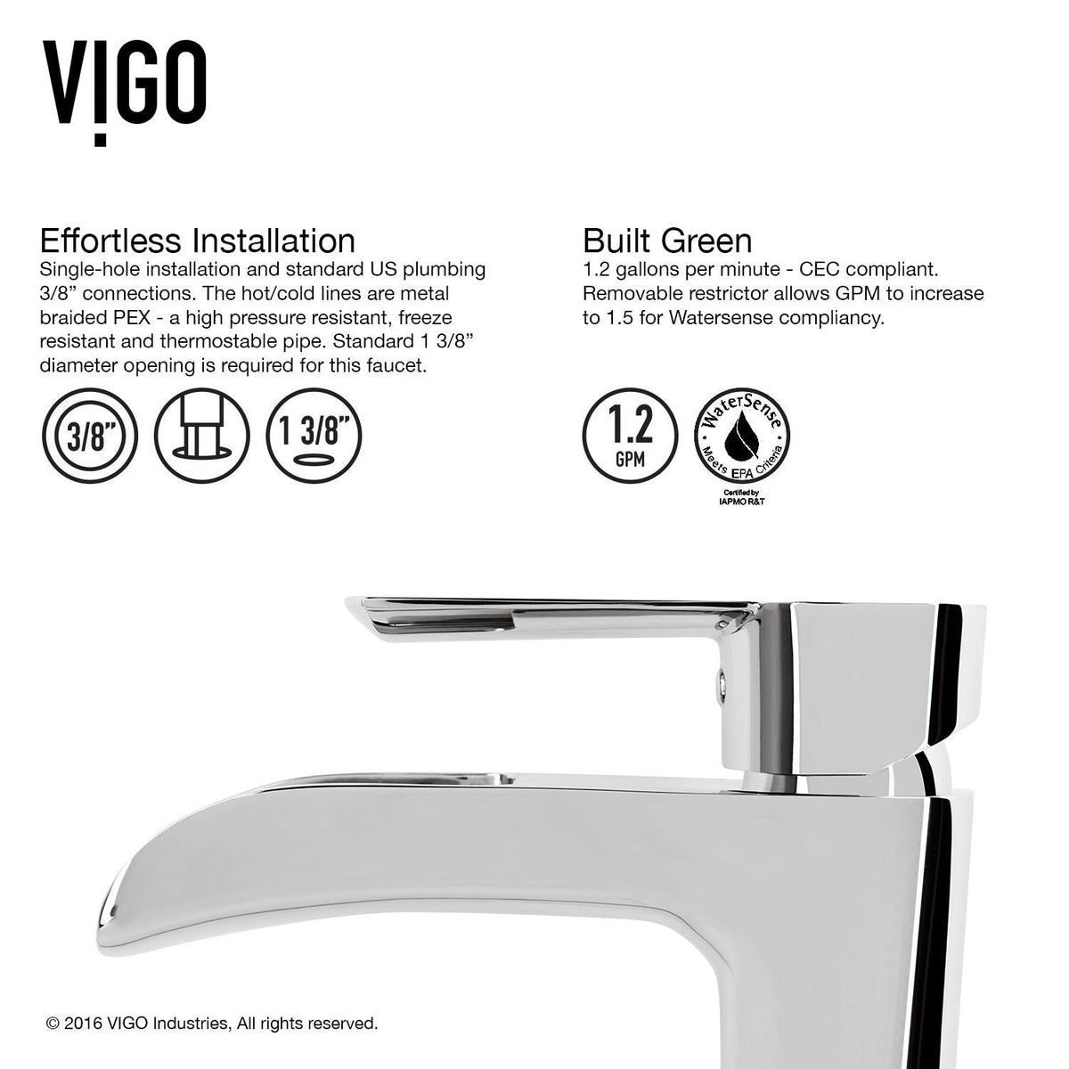 Marigold MatteStone Matte White Bathroom Sink/Basin Set with Niko Faucet and Rectangular Composite Vessel L0H6 - product image 7