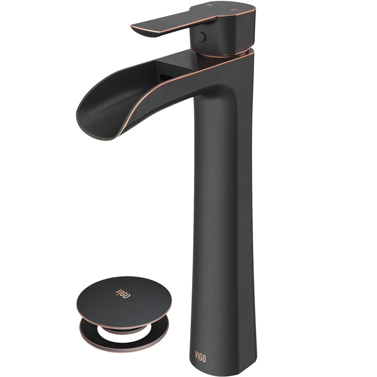 Niko Single Handle Vessel Single Hole Bathroom Sink Faucet with Pop-up Drain, Antique Rubbed Bronze A6L1 - product image 2