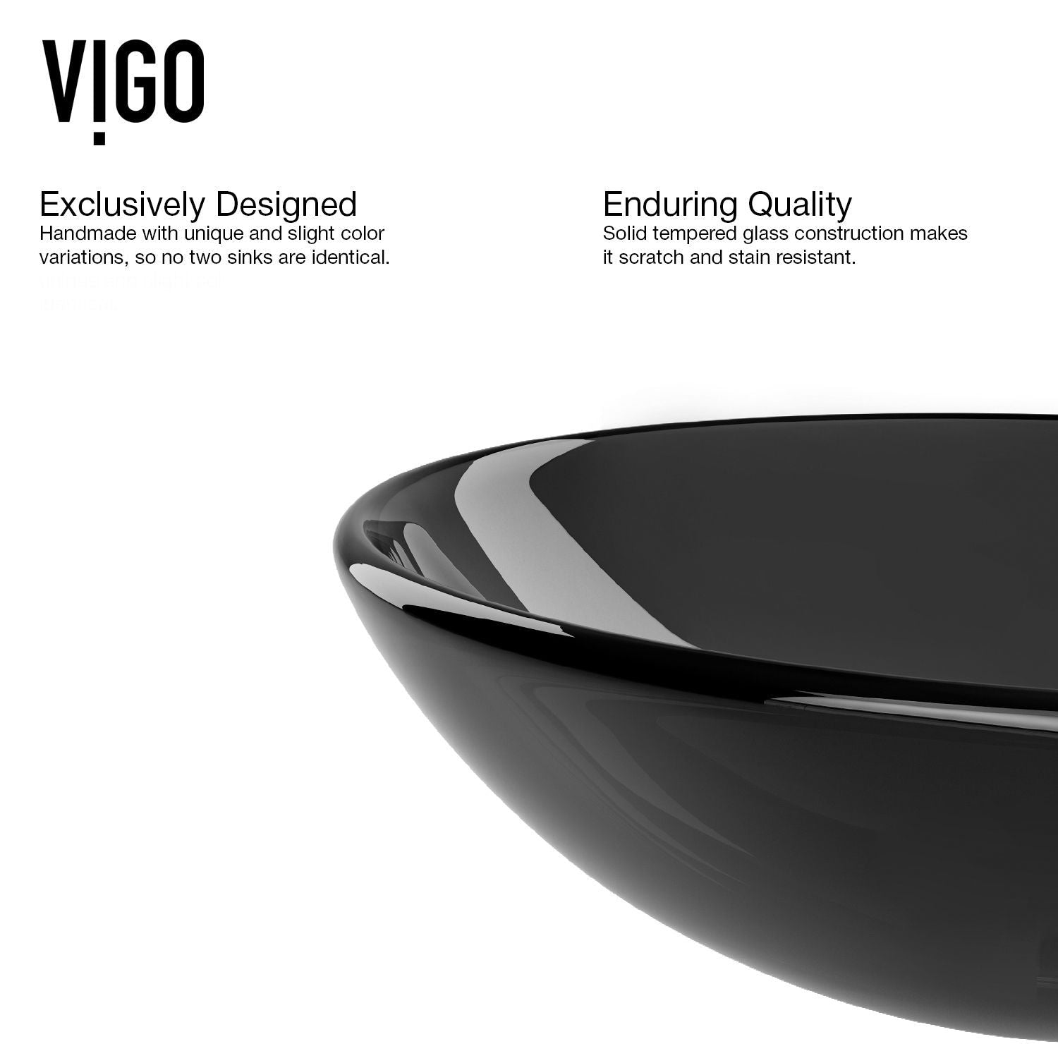 Sheer Glass Round Vessel Bathroom Sink/Basin with Deep Bowl, Black M1S2 - product image 4