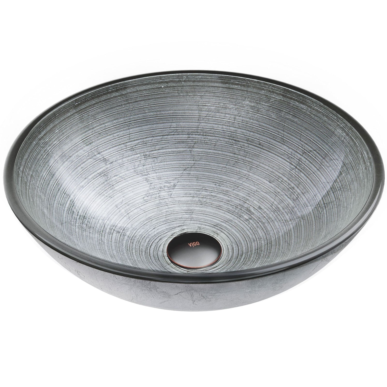 Simply Glass Round Vessel Bathroom Sink/Basin with Deep Bowl, Gray X9W3 - product image 1