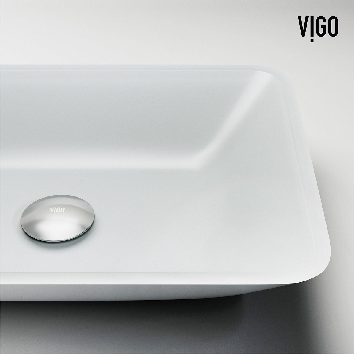 Sottile MatteShell White Bathroom Sink/Basin Set with Niko Faucet and Glass Rectangular Vessel G9U4 - product image 7