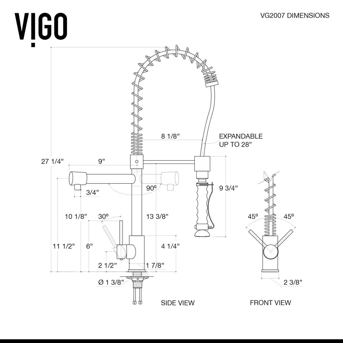 Zurich Single Handle Pull Down Spray Kitchen Faucet, Stainless Steel X4K8 - product image 8