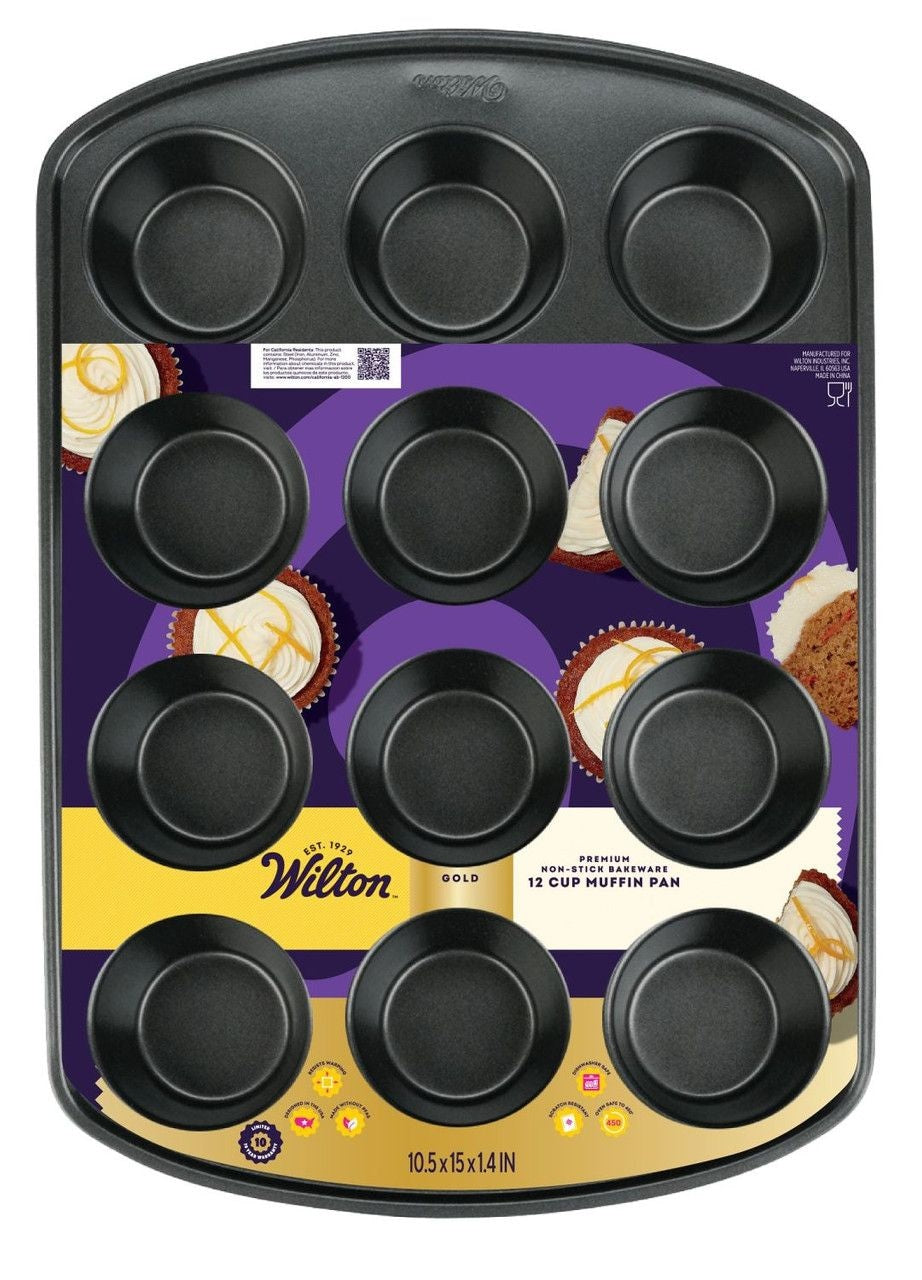 Gold Premium Non-Stick Bakeware Muffin Pan, 12-Cup B1N6 - product image 1