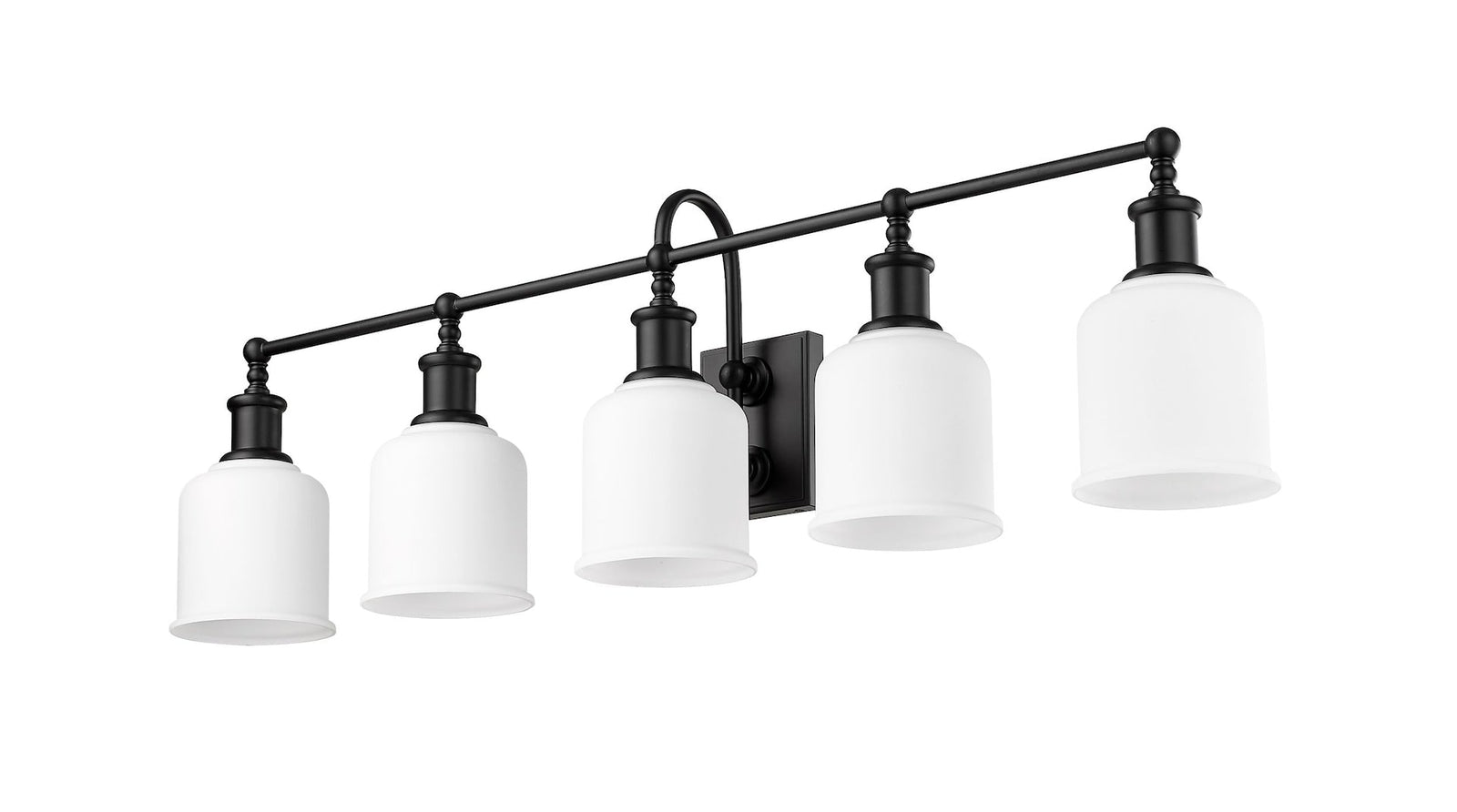 Bryant 5-Light Vanity Light, Black with Opal Shade U1N8 - product image 4