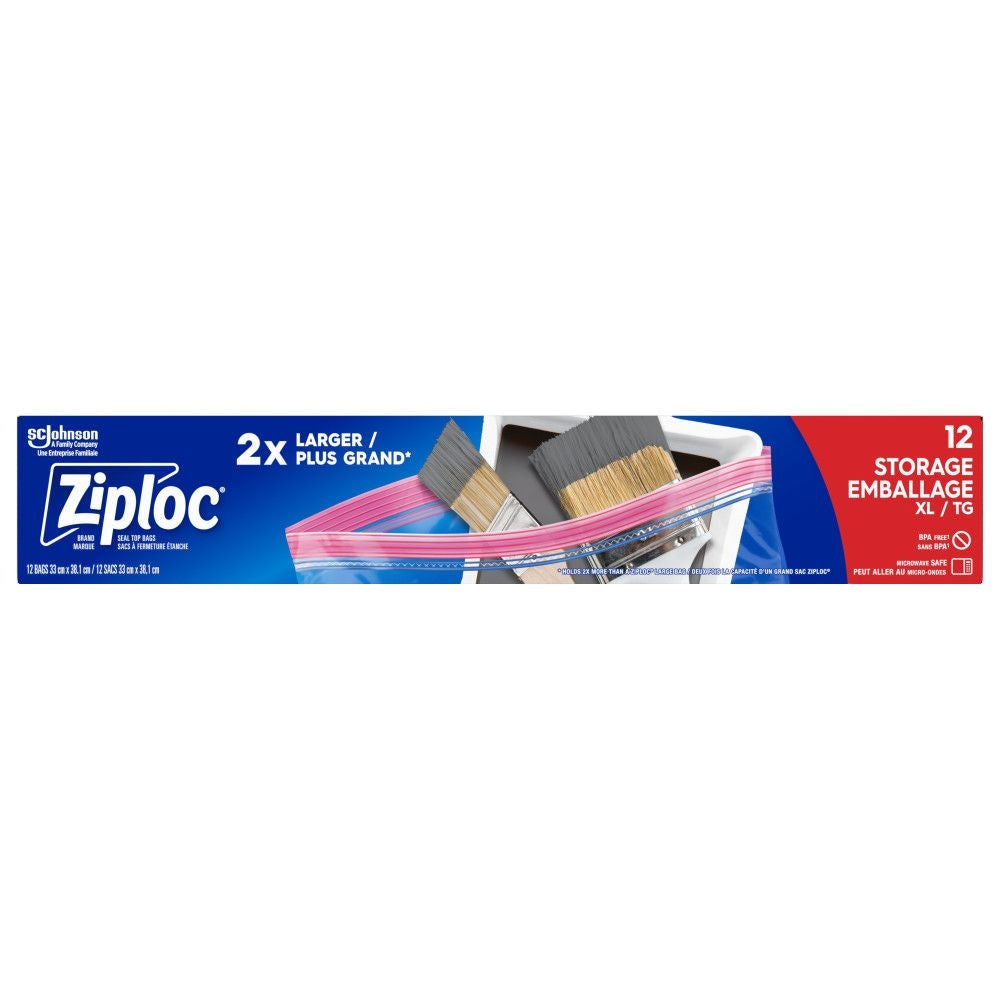 Extra Large Reclosable Food Storage Bags, Reusable, 12-pk F3C6 - product image 1